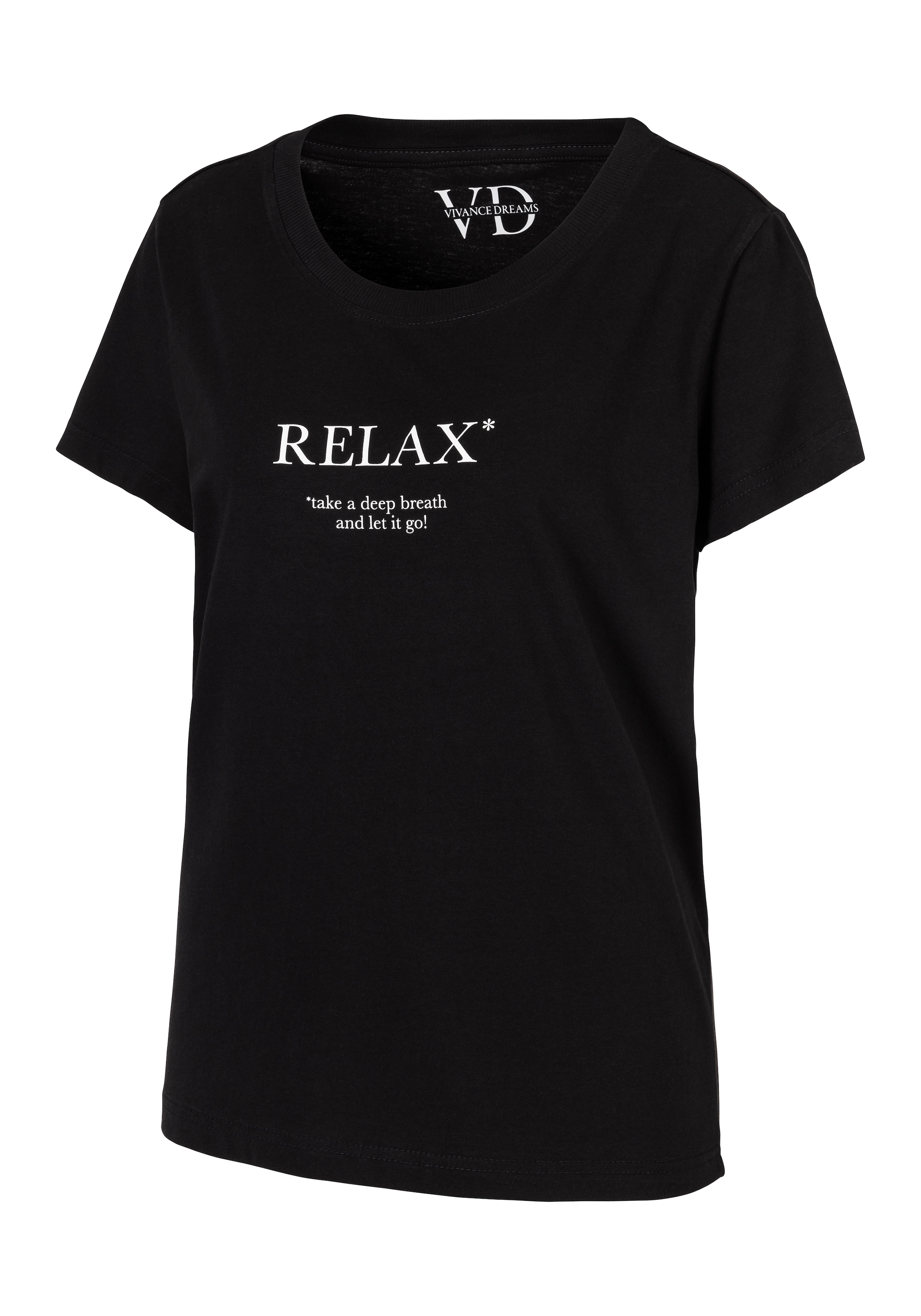 Vivance Dreams Pyjamaoberteil, mit Statementdruck