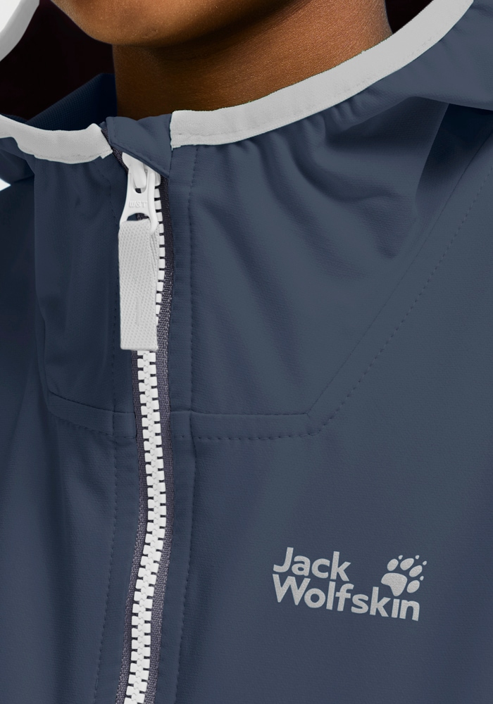 Jack Wolfskin Softshelljacke »SANDBIRD HOODED JKT K« mit Kapuze Winddicht, atmungsaktiv, Übergangsjacke