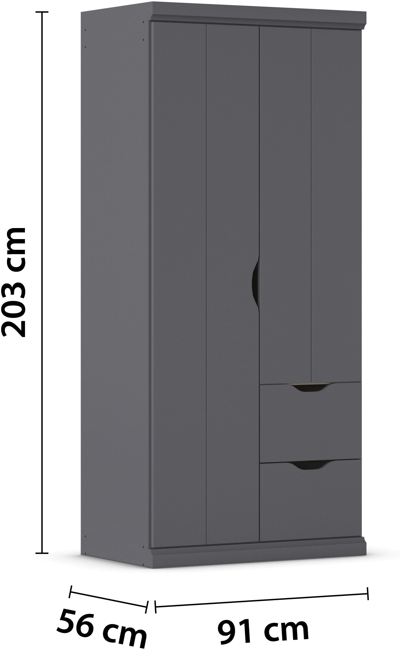 rauch Kleiderschrank »Drehtürenschrank Schrank Garderobe Wäscheschrank Schlafzimmer MARLENE« 3 verschiedene Ausstattungen BASIC/CLASSIC/PREMIUM (inkl. SOFT-CLOSE),  in 3 Breiten 91/136/181 cm im Landhaus-Stil MADE IN GERMANY