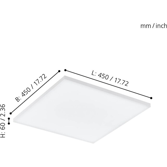 EGLO LED Panel »TURCONA«, 1 flammig-flammig, rahmenlos, flaches Design  online kaufen | mit 3 Jahren XXL Garantie