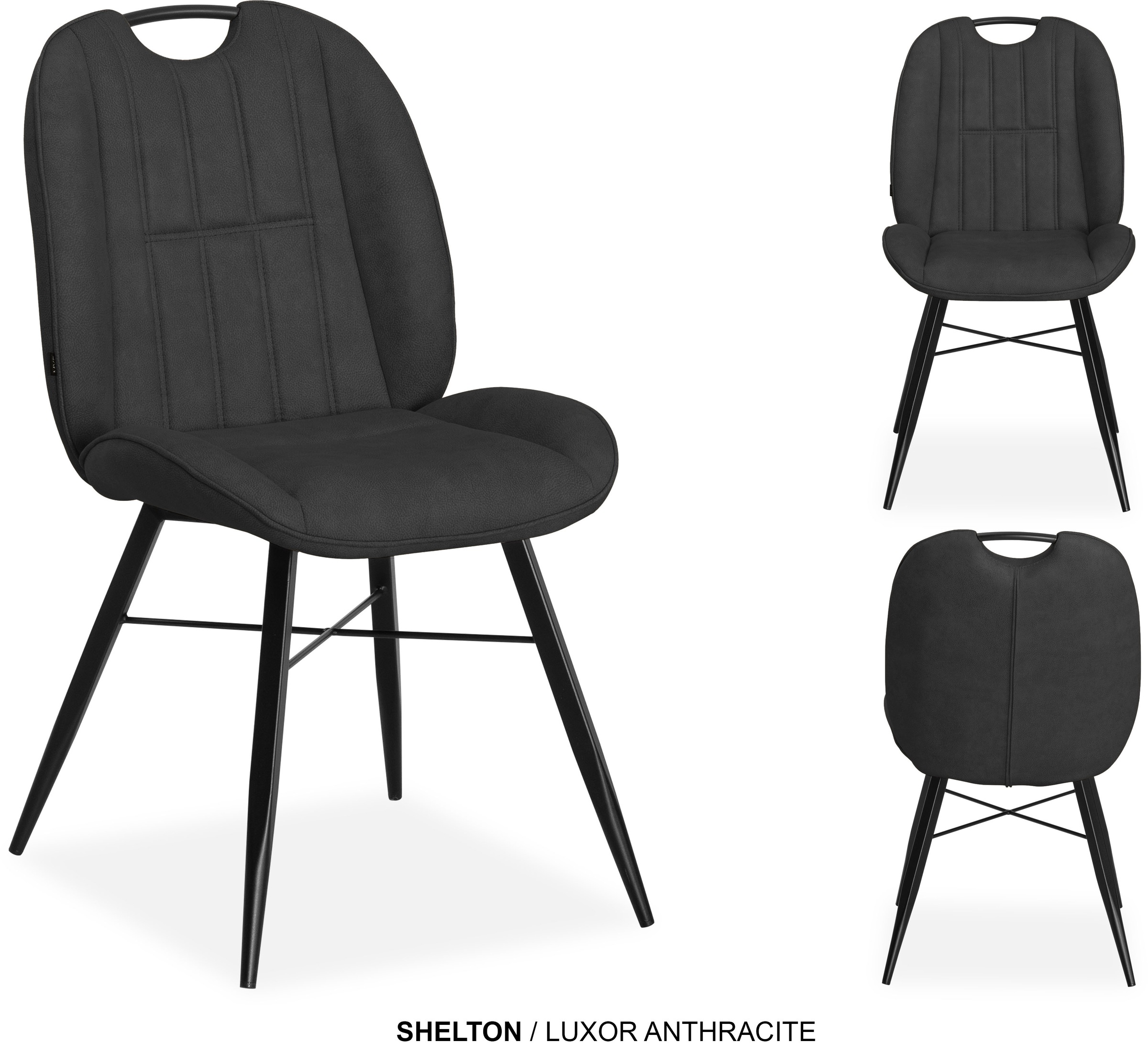 OMG Design Esszimmerstuhl »Shelton« (Set) 2 Stk.Esszimmerstuhl, pflegeleichter Bezug, mit Handgriff