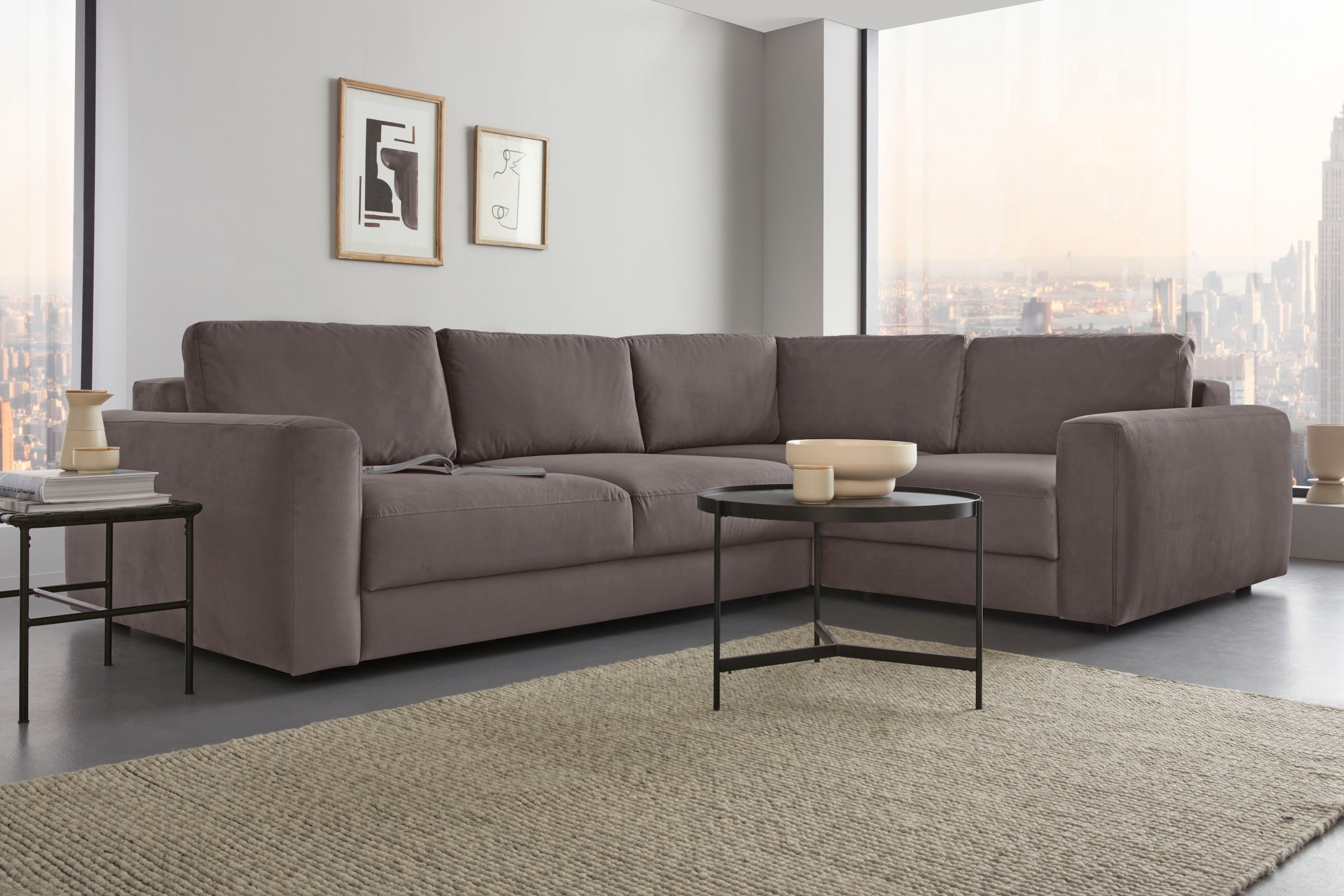 Places of Style Ecksofa »Bloomfield, L-Form«, In verschiedenen Größen