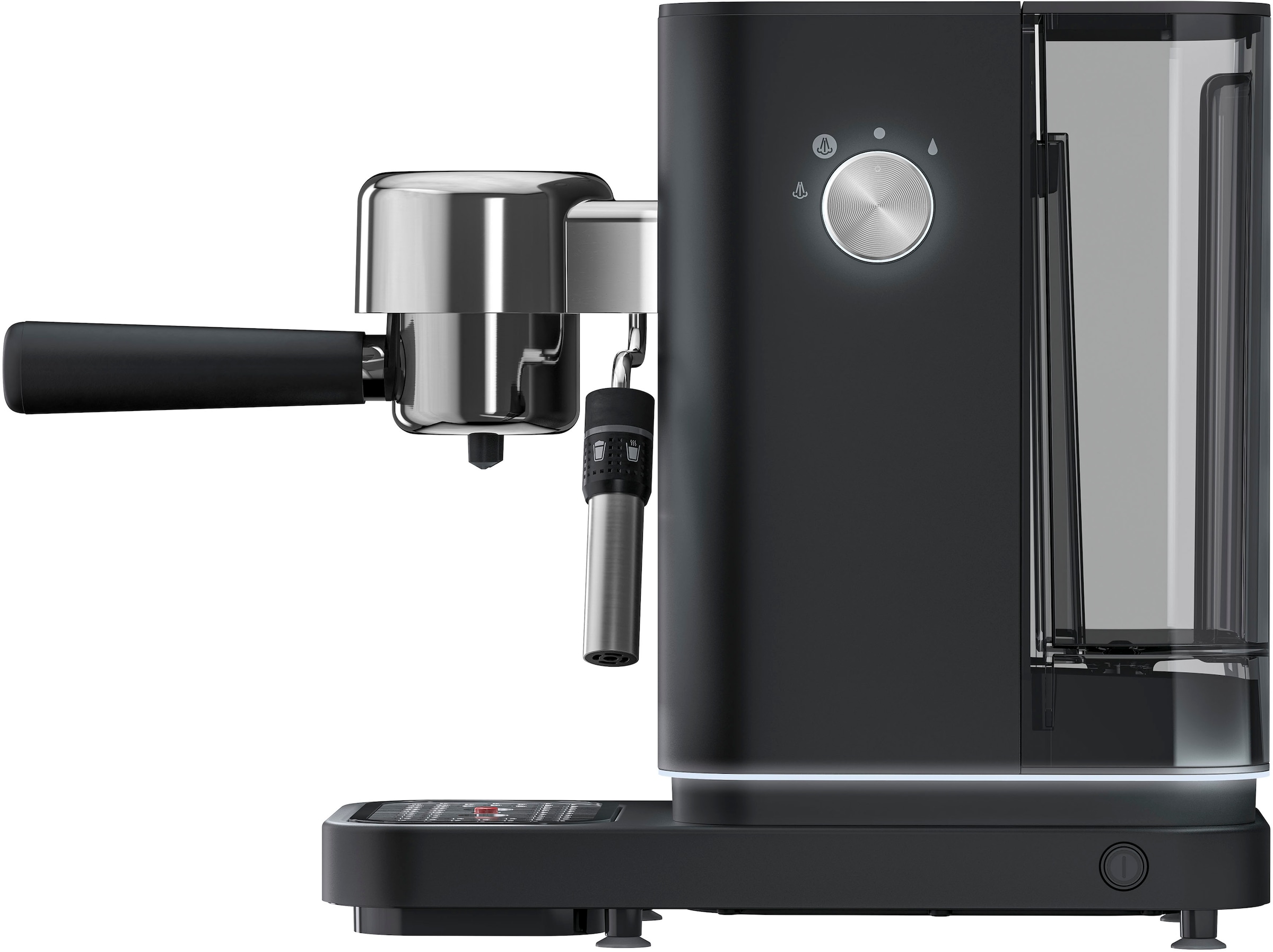 WMF Espressomaschine »Lumero Deep Black«, kompakt, dezente LED-Beleuchtung, 15 bar, 1350 Watt, Milchschaumdüse
