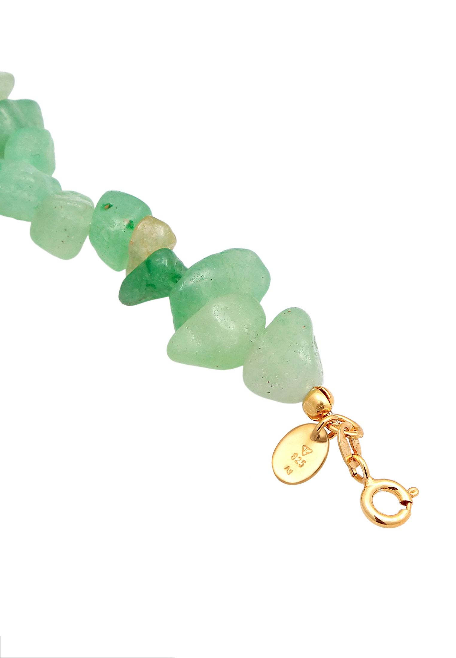 Elli Premium Fußkette »Fußschmuck Aventurin Bead 925 Silber vergoldet«