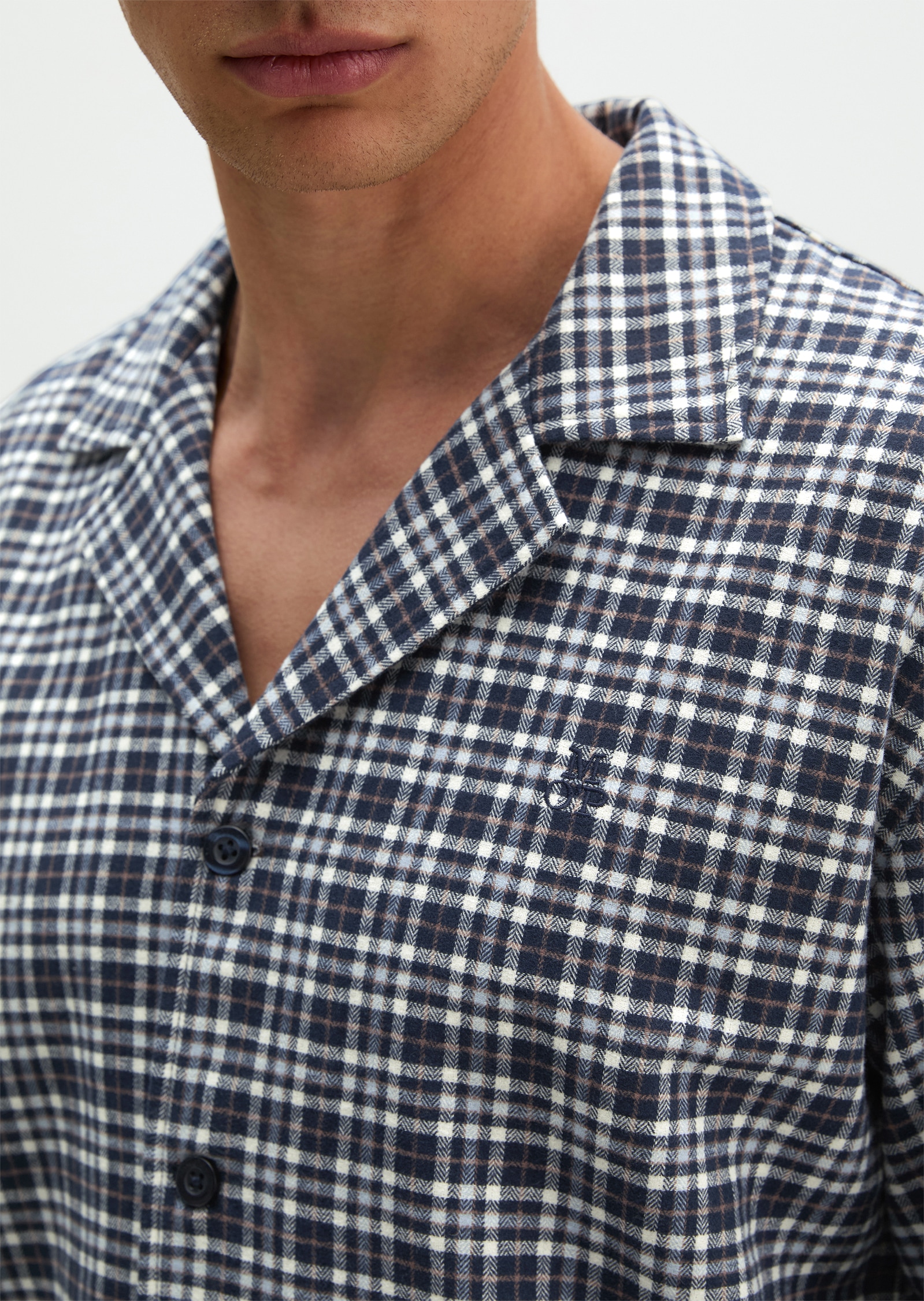 Marc O'Polo Pyjamaoberteil bequeme Passform, Langarm, mit V-Ausschnitt, für Homewear