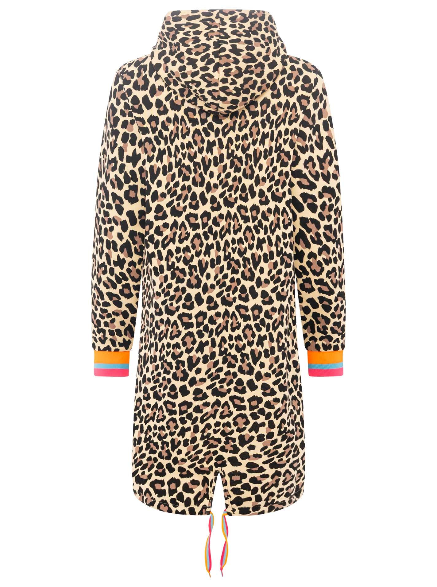 Zwillingsherz Jerseymantel »"Leo allover Neon Kante"« mit Kapuze und Taschen, Neondetails