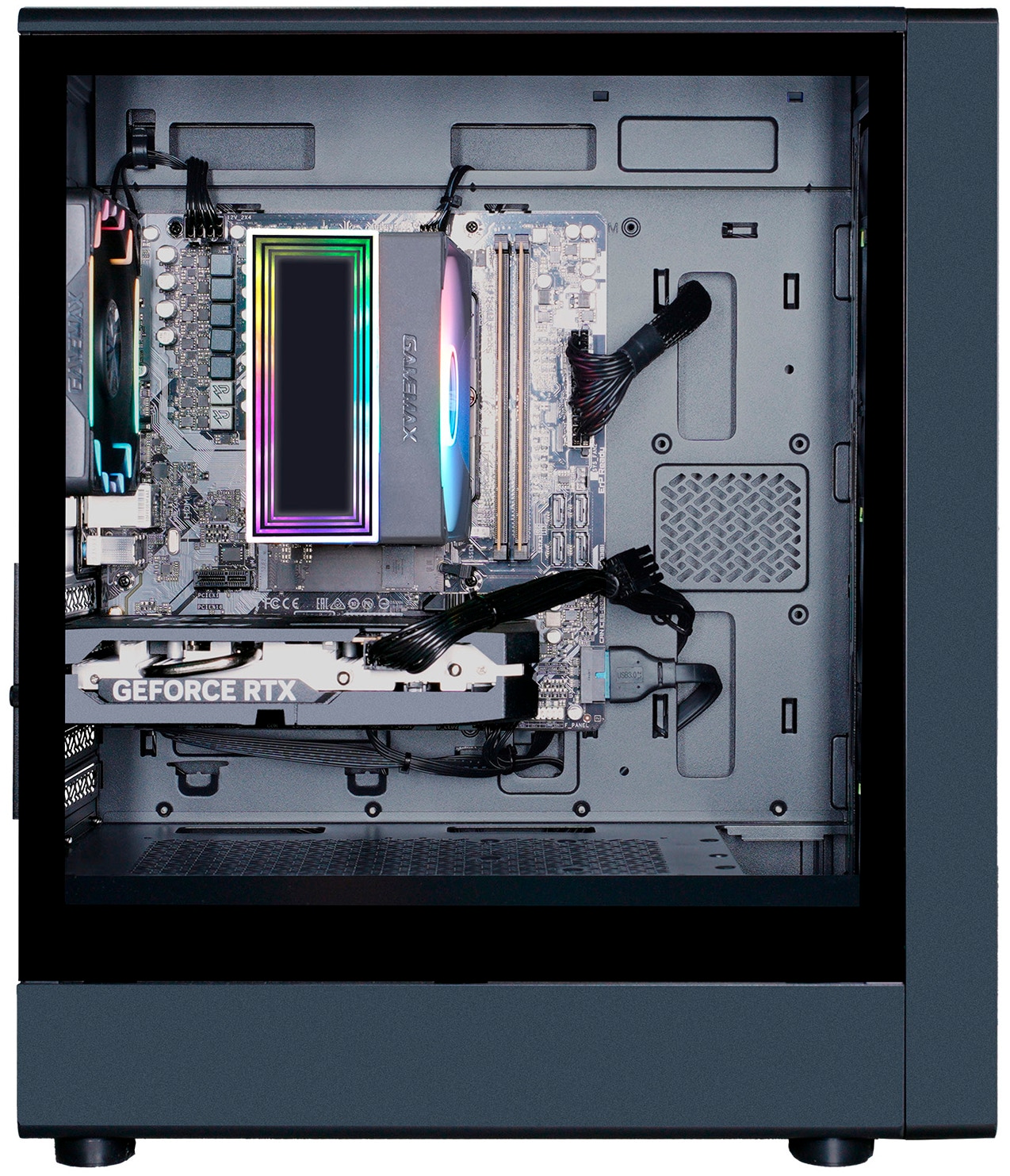 GAMEMAX Gaming-PC-Komplettsystem »MegaDeal AERIS GB 2875 AMD Ryzen 7 5700X 32GB 1TB SSD RTX 5060« 32 ″ AMD Ryzen 7 GeForce RTX 5060 32 GB RAM 1.000 GB SSD Windows 11 + MSI MAG 32C6X Curved Monitor 80cm (32")