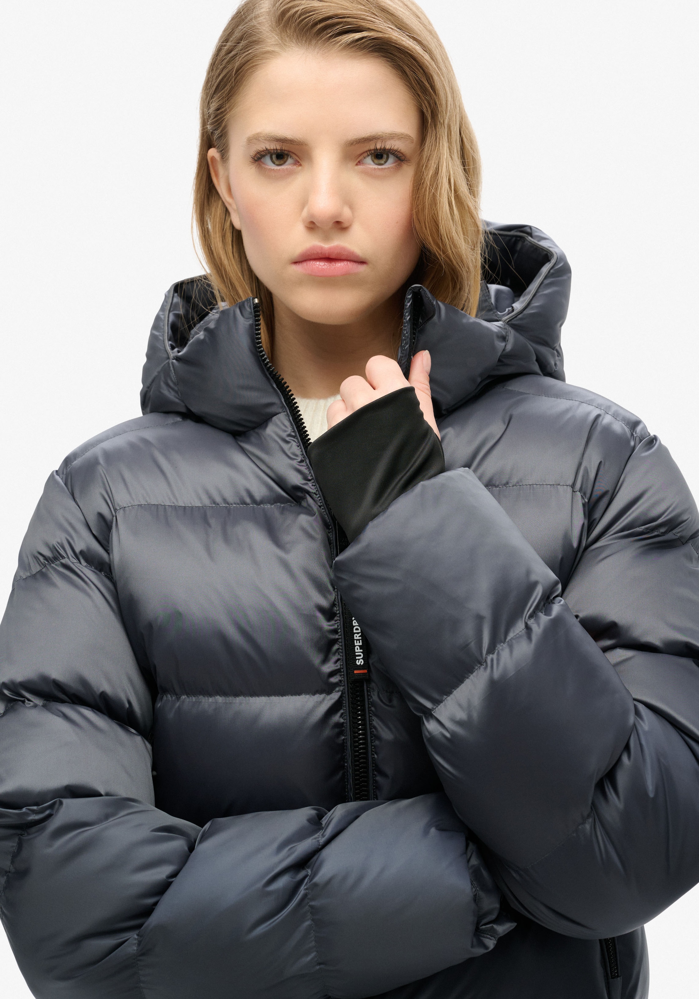 Superdry Steppjacke »HOODED LUXE SPORTS PUFFER«, mit Kapuze