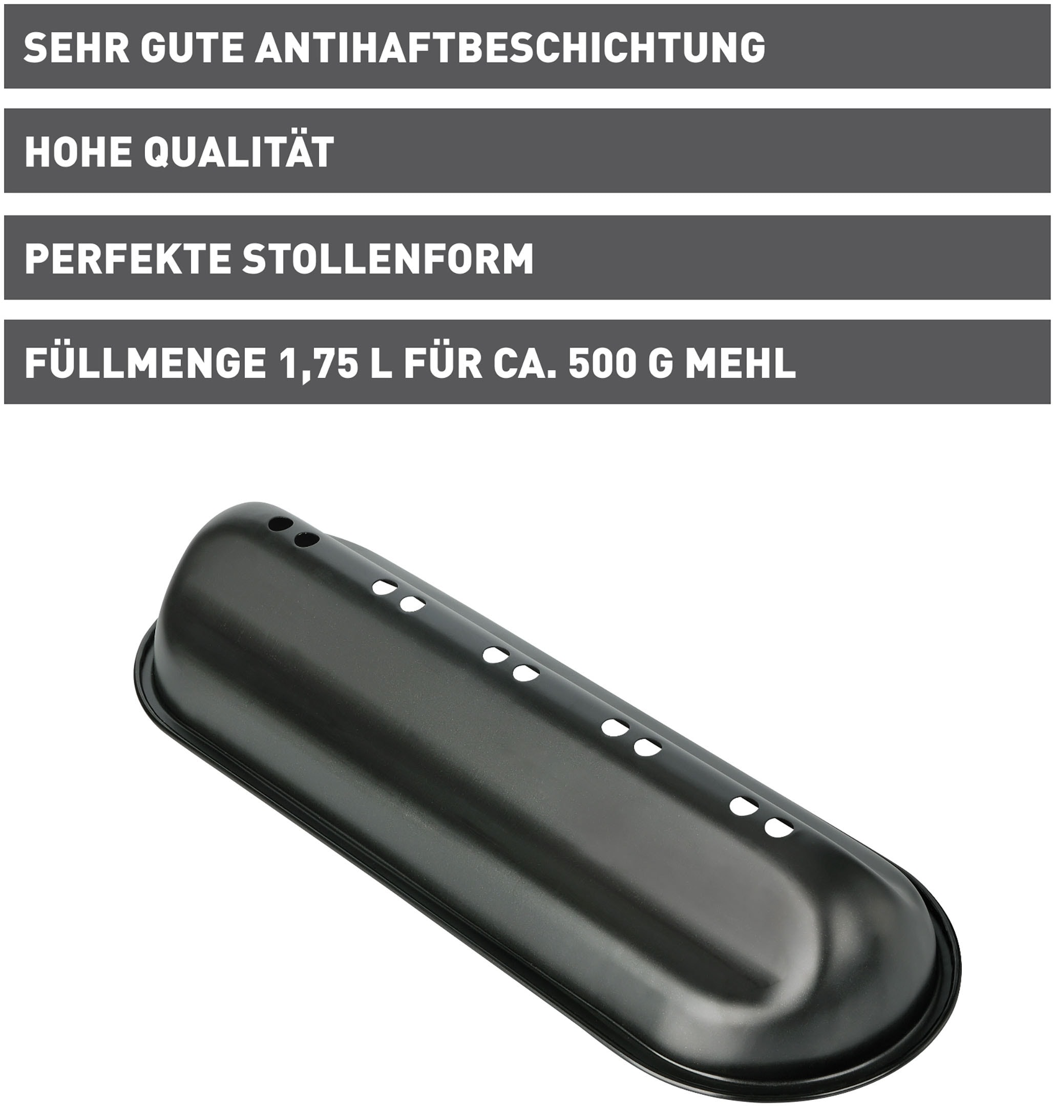 Kaiser Backformen Backform »Kaiser« Christstollen, Antihaftbeschichtung, Gleichmäßige Backergebnisse