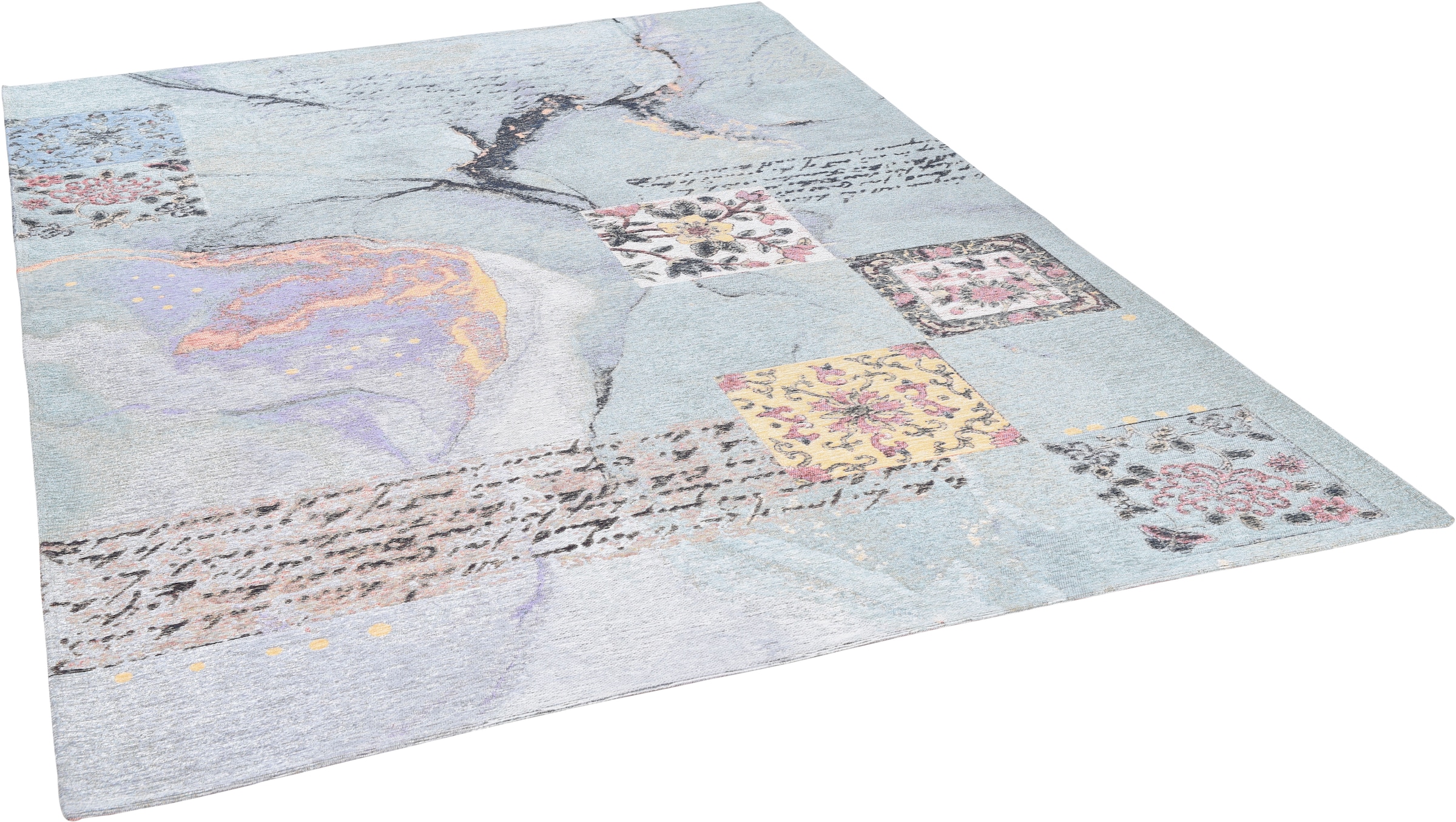 Gino Falcone Teppich »Cosima-106« rechteckig 3 mm Höhe flachgeweber Jaquard-Teppich, mit Chenillegarn, modernes Design