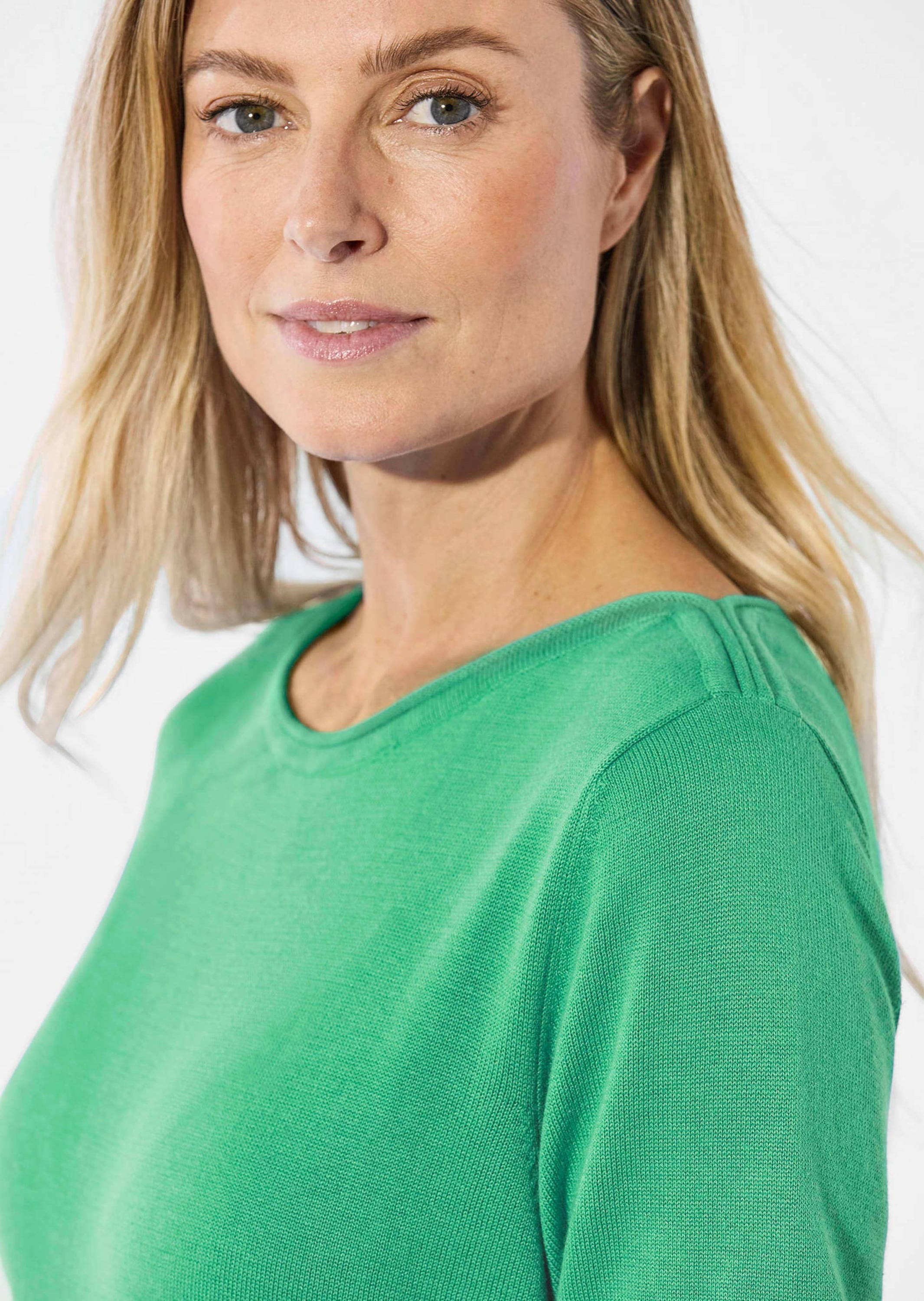 GOLDNER Strickpullover »Pullover mit U-Boot-Ausschnitt aus Baumwoll-Viskose-Mix« keine/nicht relevant