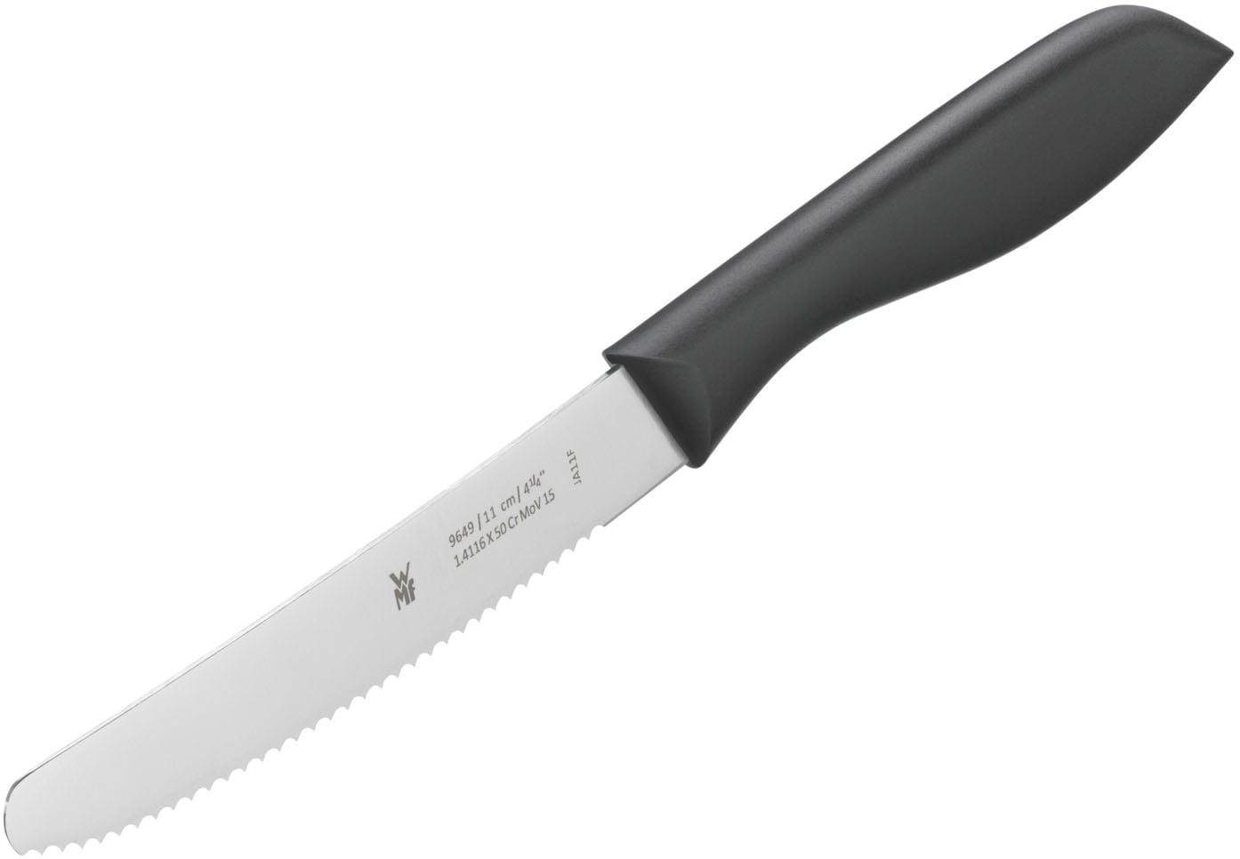 WMF Besteck-Set »Vespermesser schwarz, Klinge mit Wellenschliff aus Spezialklingenstahl«, (Set, 6 tlg.), 6-teilig, ideal für Brotzeit, multifunktional spülmaschinengeeignet