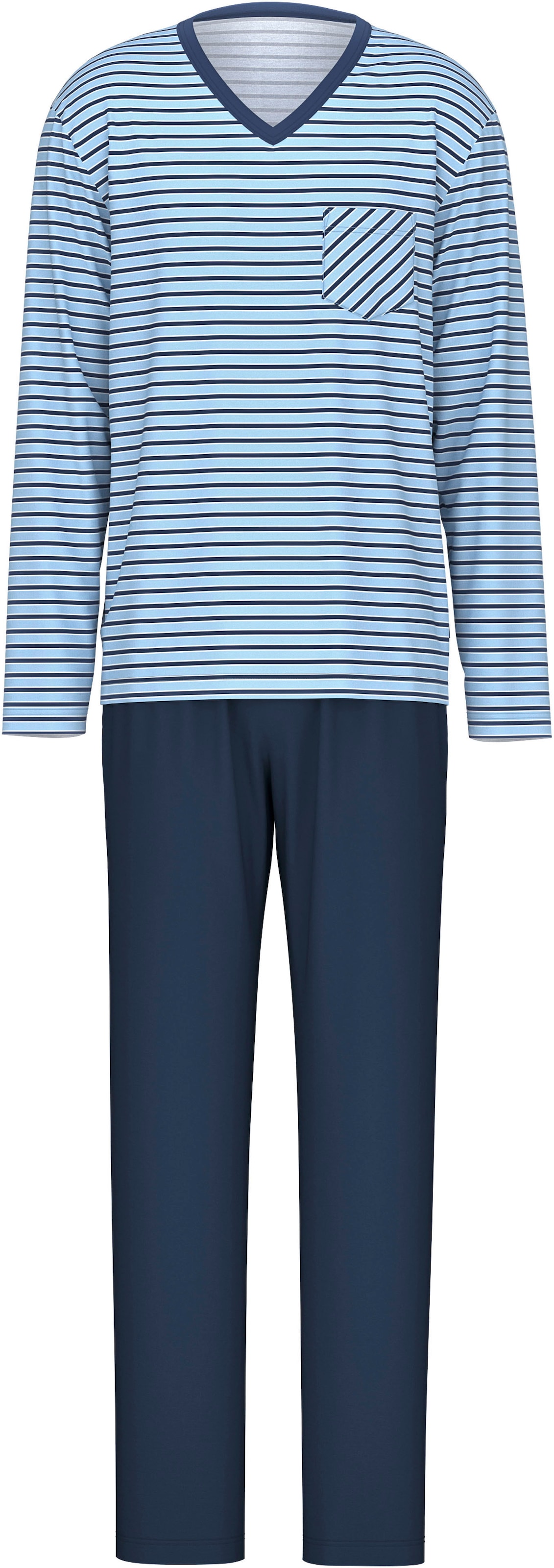 CALIDA Pyjama »Relax Streamline«, (Set, 2 tlg.), mit V-Ausschnitt-Design