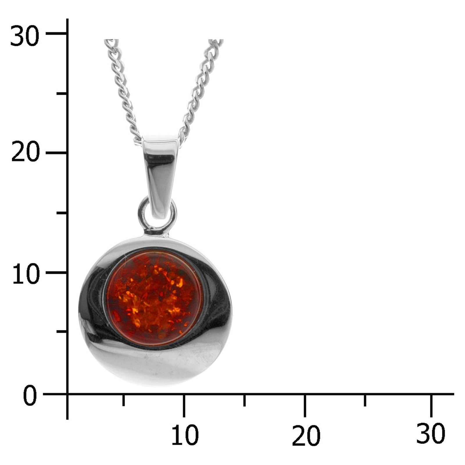 OSTSEE-SCHMUCK Kette mit Anhänger »- Alina 12 mm - Silber 925/000 - Bernstein«