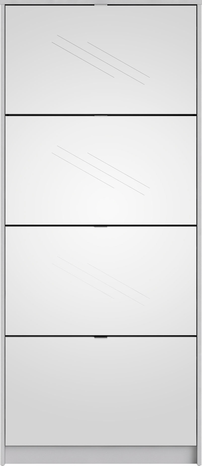 INOSIGN Schuhschrank »Shoes, Praktisch, minimalistisch, verspiegelte Klappenfronten« 4 Fächer, Schuhaufbewahrung, Folienbeschichtet, Höhe 162 cm