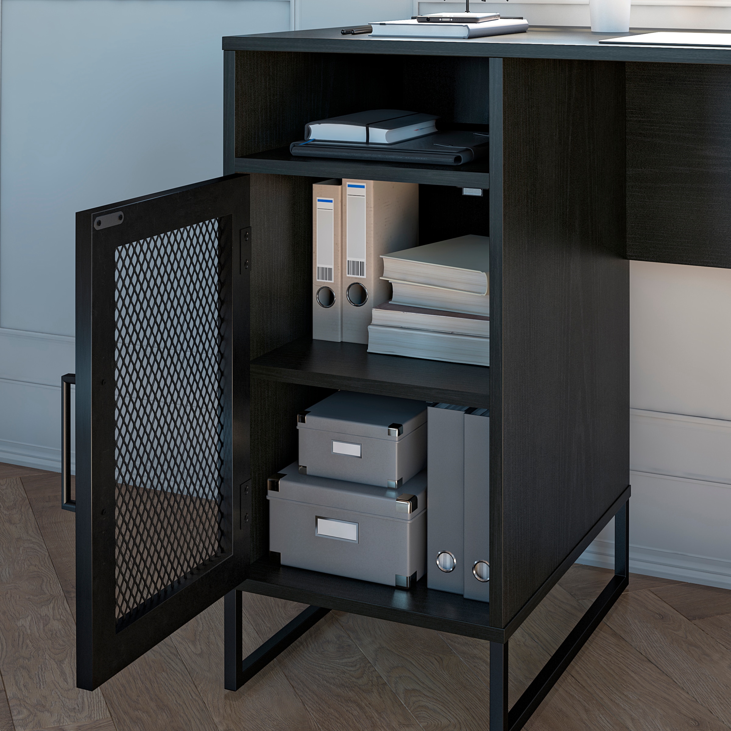 Dorel Home Schreibtisch »Purdue« 1 Stk. tlg. Tür mit Magnetverschluß, Gestell aus Metall, Höhe 76,5 cm