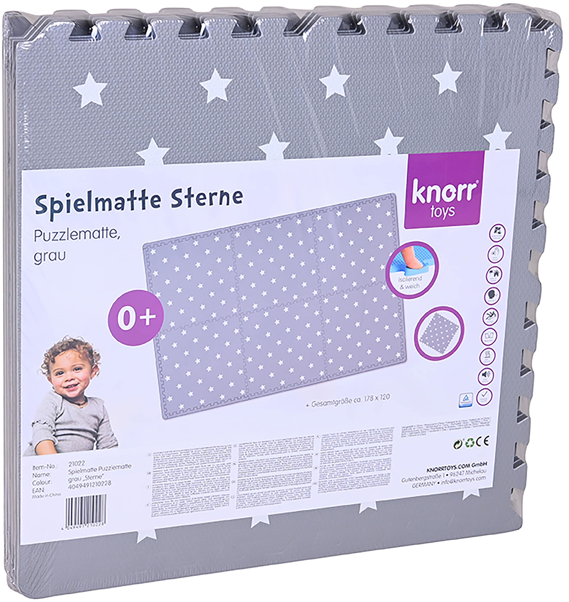 Knorrtoys® Puzzle »Softteppich Matte, grau«, Puzzlematte, Bodenpuzzle