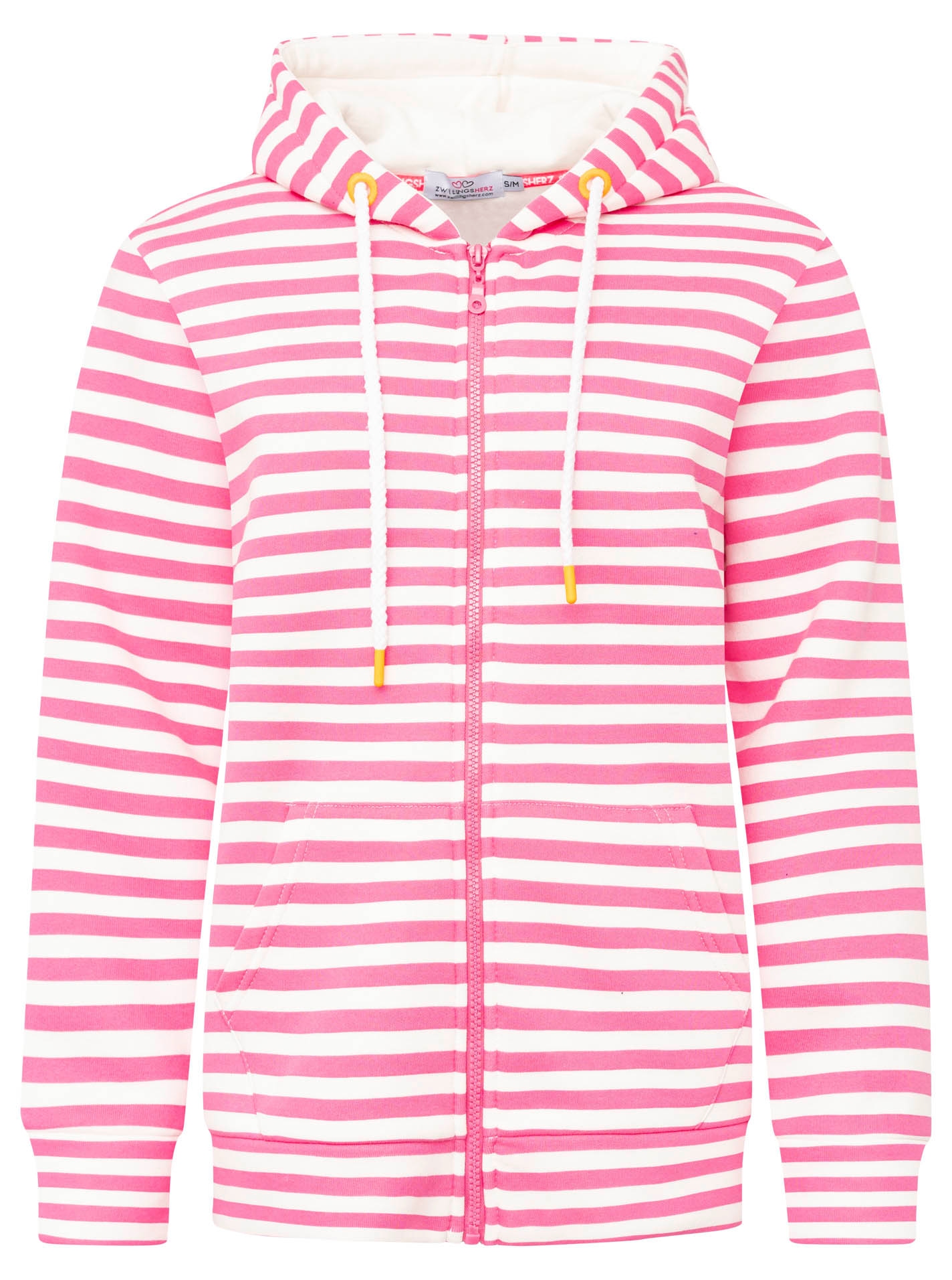 Zwillingsherz Kapuzensweatjacke »"Streifen Strandglück"« gestreifte Hoodiejacke mit Strandglück Stickerei und Anker am Rücken