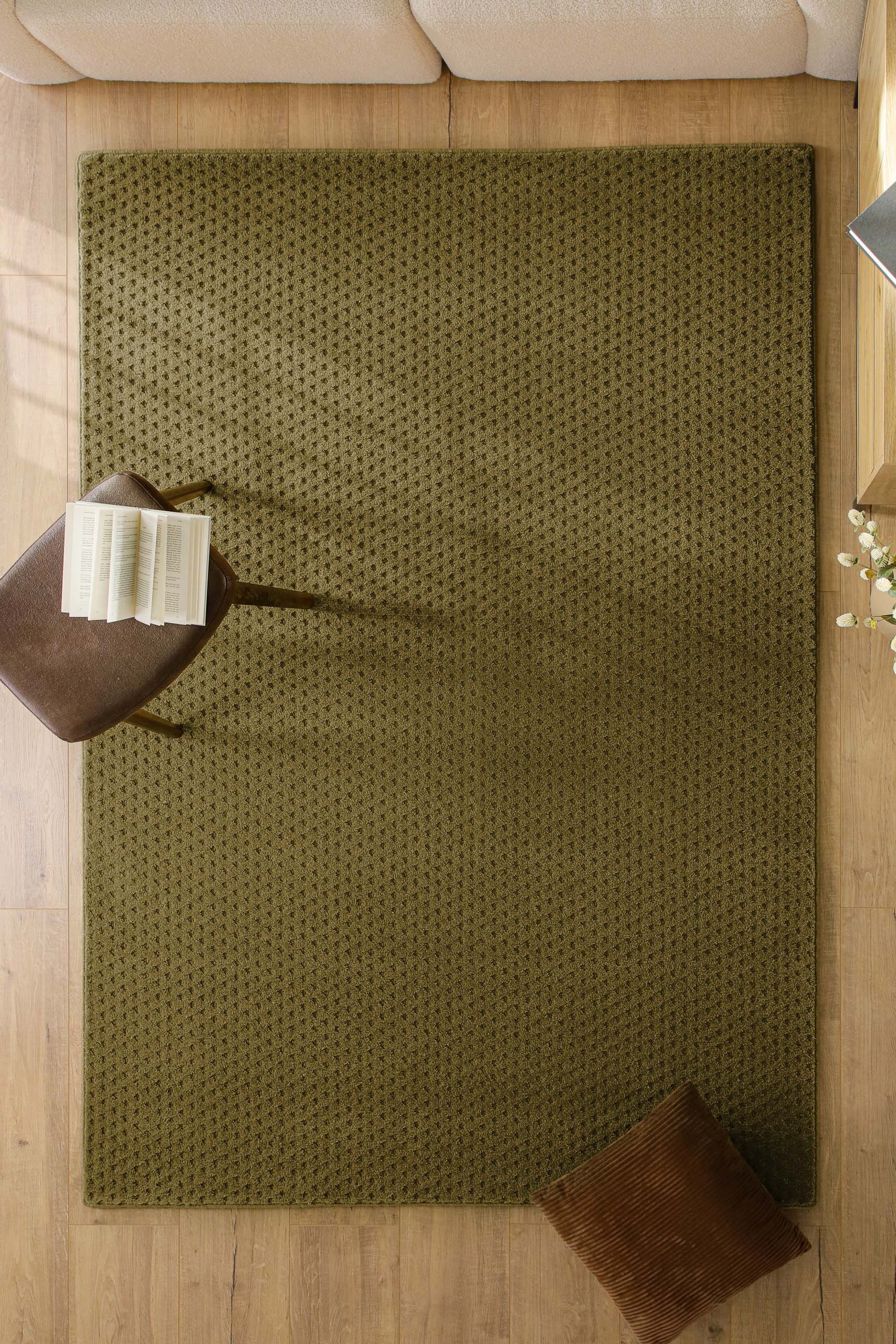Wecon home Teppich »Castello THREE« rechteckig 7 mm Höhe Schurwolle, Kurzflor mit Hoch-Tief-Effekt, Wohnzimmer, Punktmuster