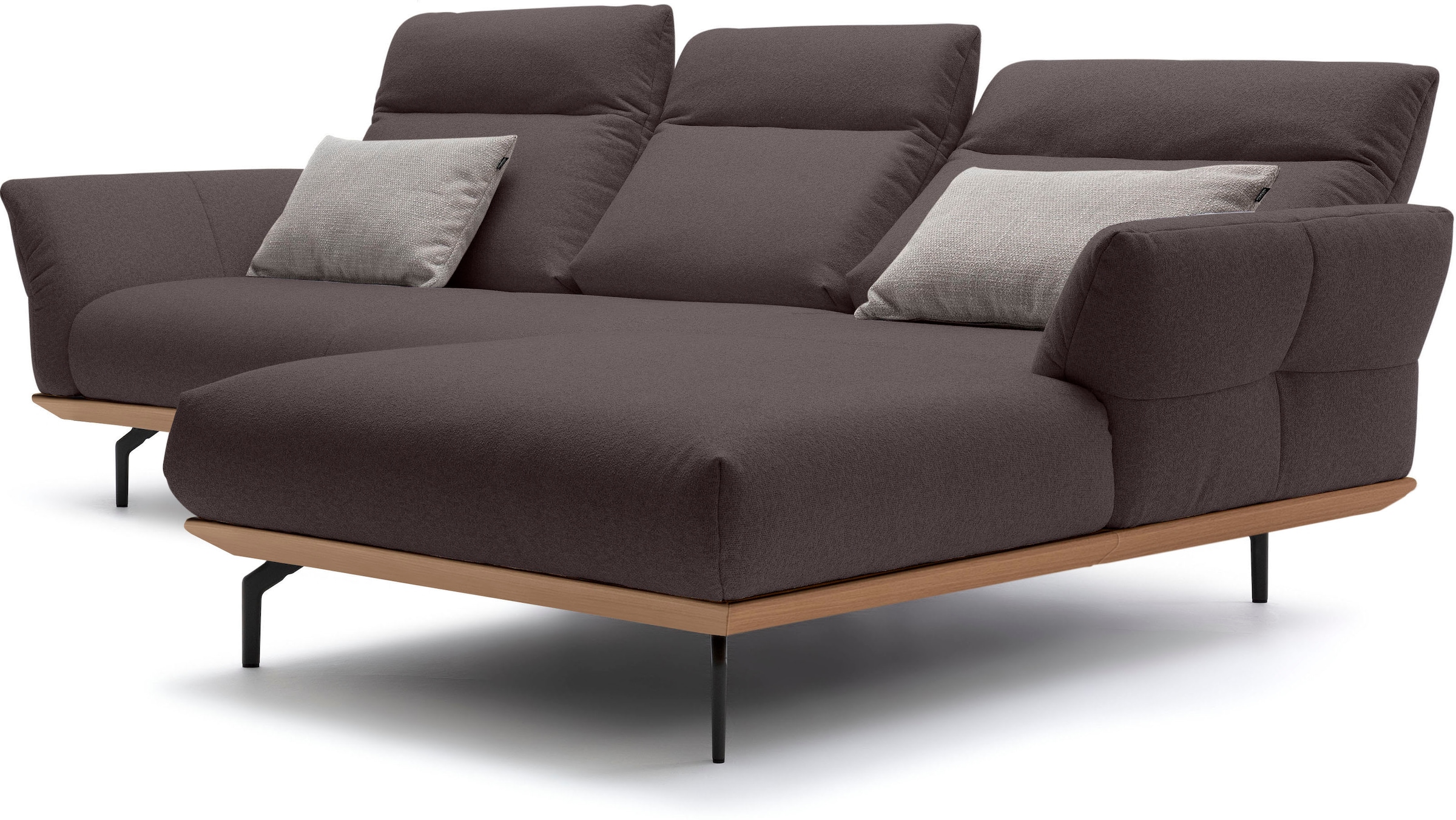 Creation BY ROLF BENZ Ecksofa »CR.460«, Sockel in Eiche, Alugussfüße in umbragrau, Breite 298 cm