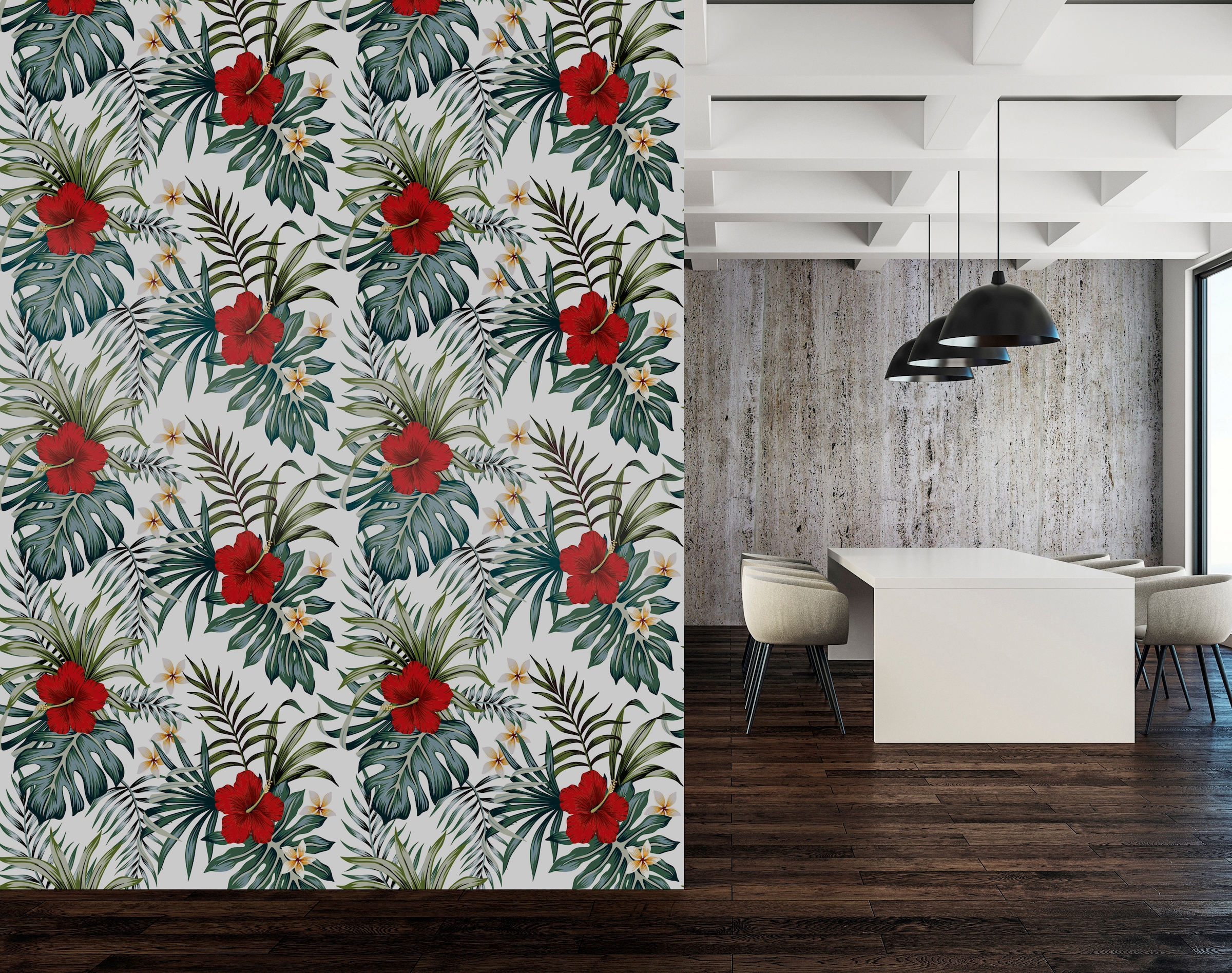 queence Vinyltapete »Rebekah«, bedruckt-Motiv-botanisch-floral-gemustert-natürlich, 90x250cm, selbstklebend, kinderleichte Anbringung, Sticker