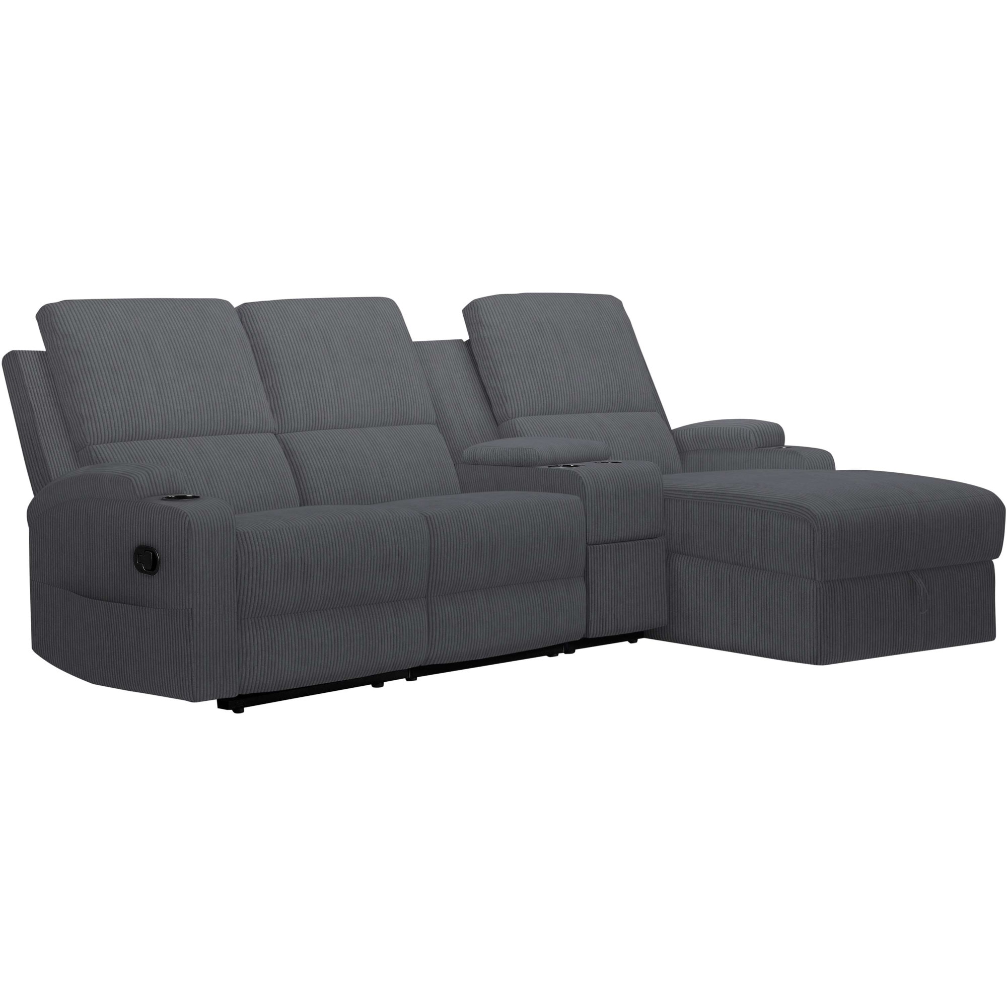 Home affaire Ecksofa »NAPORI Multimediasofa, 3er Kinosessel XXL, L-Form, Cord« Kinosofa mit Relaxfunktion, Getränkehalter, Staufach und Staukasten