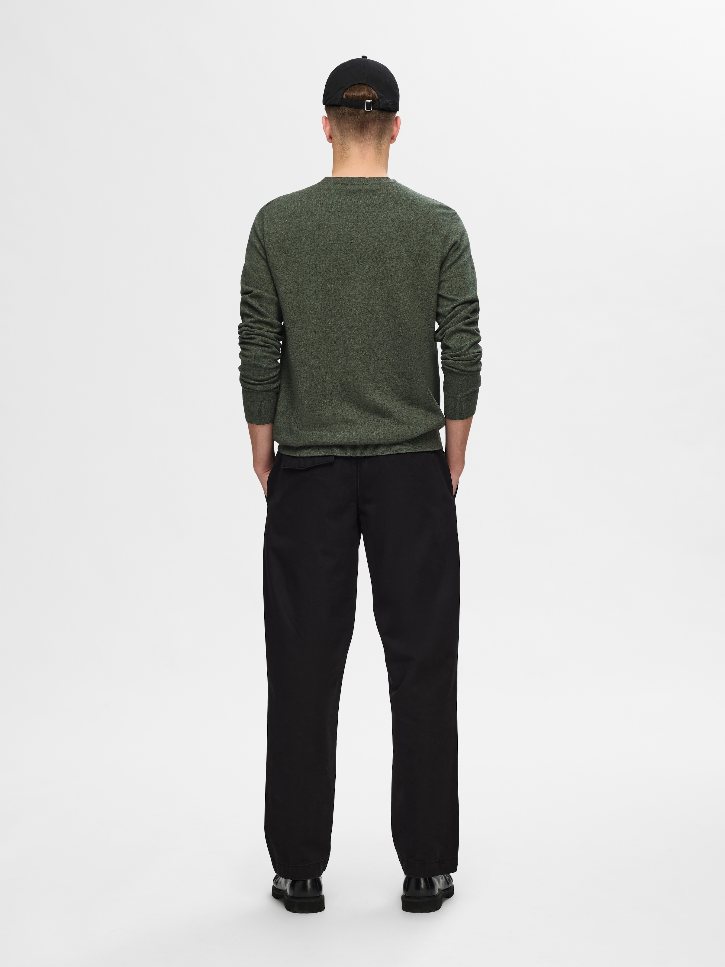 SELECTED Rundhalspullover »SLHBERG CREW NECK NOOS« Baumwolle, regular fit
