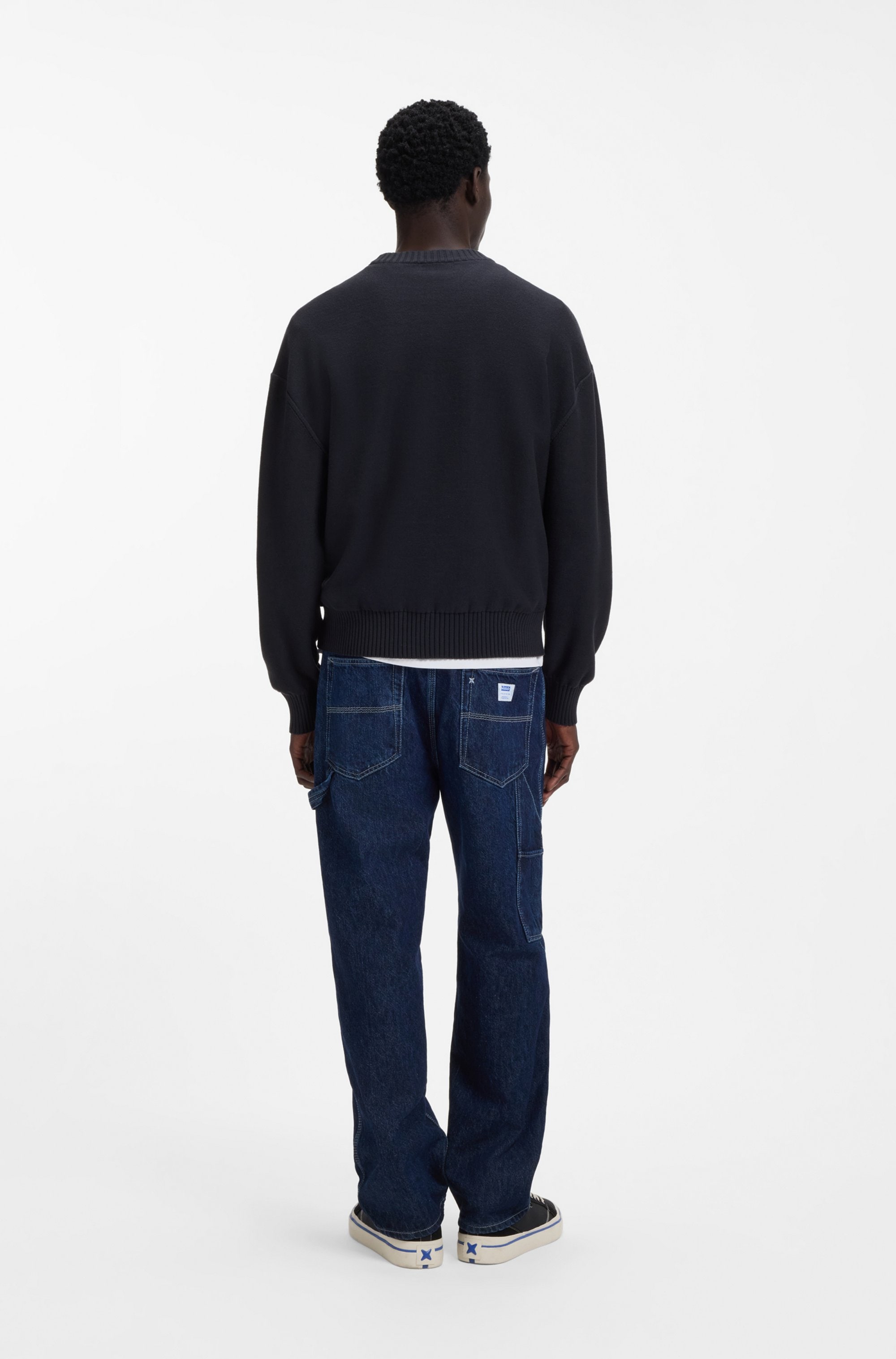 HUGO Blue Strickpullover Relaxed Fit, Rundhalsausschnitt, softe Strickqualität