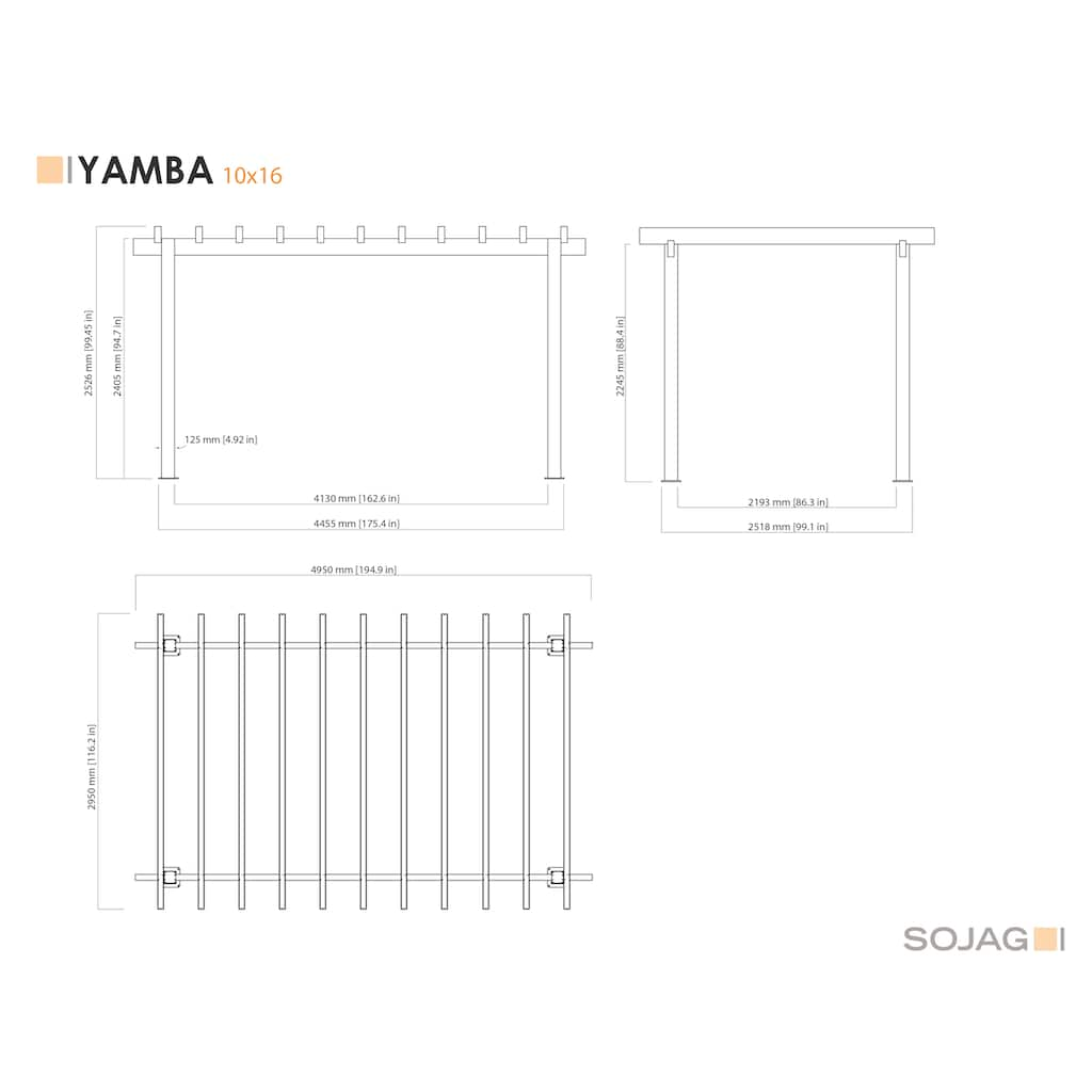 Sojag Pavillon »Yamba 10x16 anthrazit«