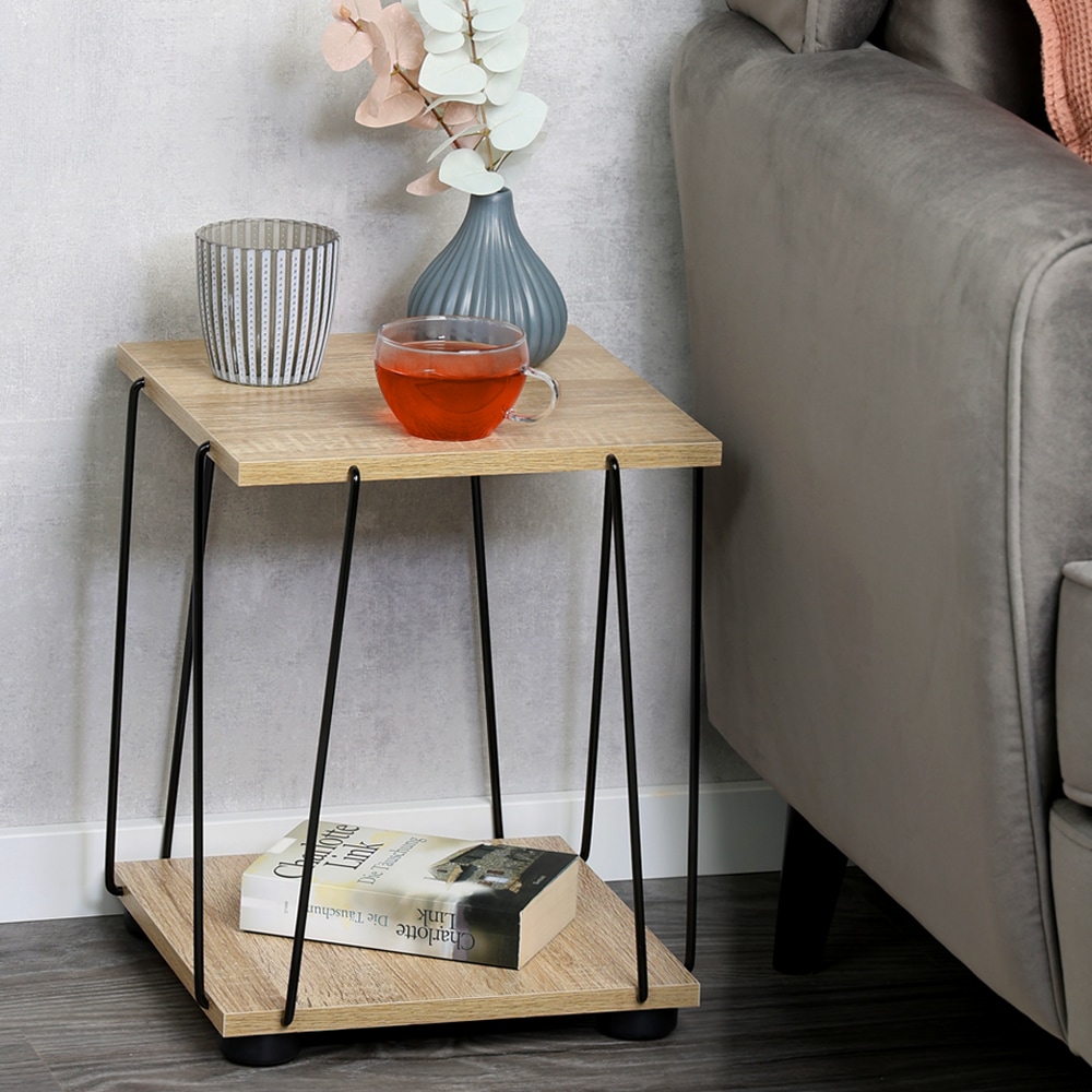 KESPER® Beistelltisch »Tisch mit 2 Ablagen, Höhe ca. 38,5 cm« 1 Stk. tlg. in sonoma Eichenholzoptik