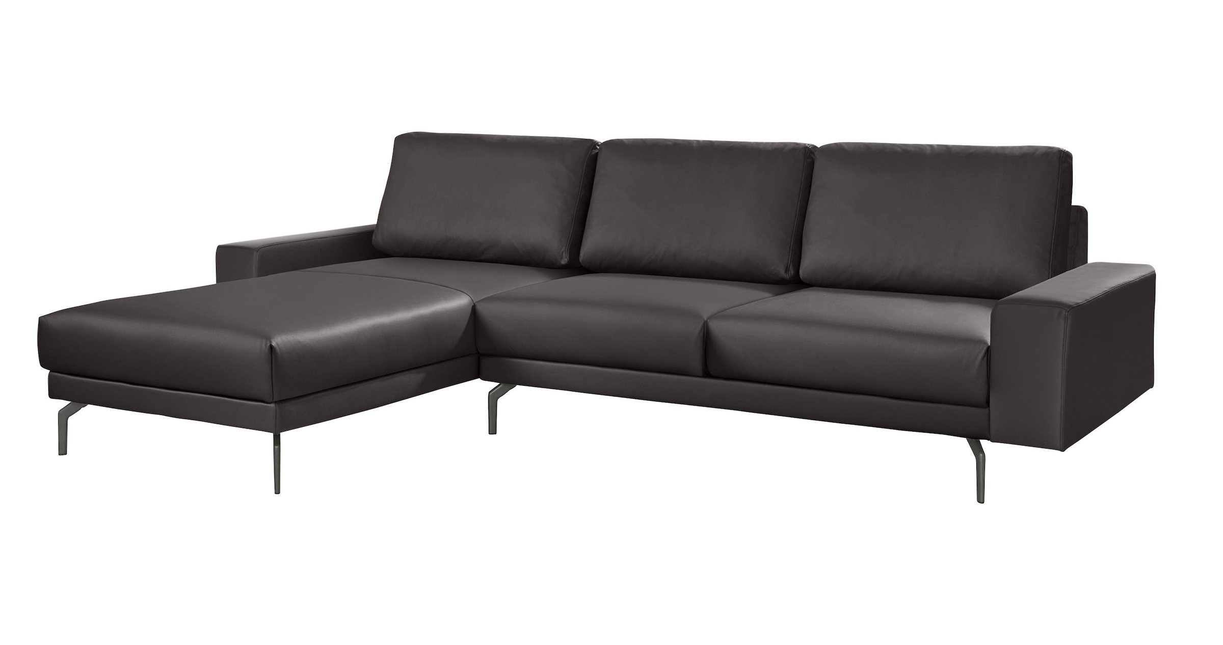 Creation BY ROLF BENZ Ecksofa »CR.450, Designecksofa, L-Form«, Armlehne breit und niedrig, Alugussfüße in umbragrau, Breite 274 cm