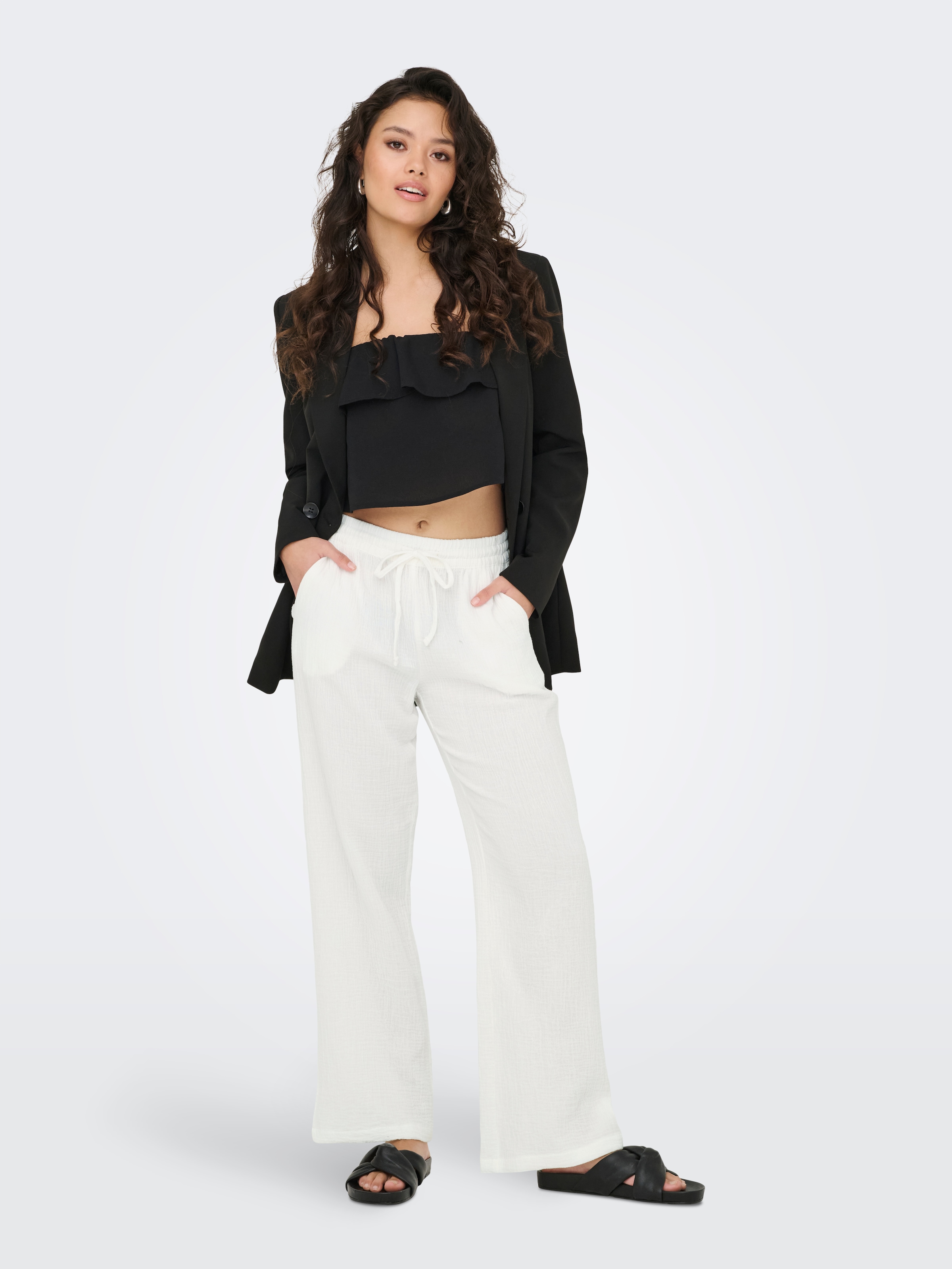 JDY Schlupfhose »JDYTHEIS LIFE WIDE PANT WVN NOOS«  Baumwolle