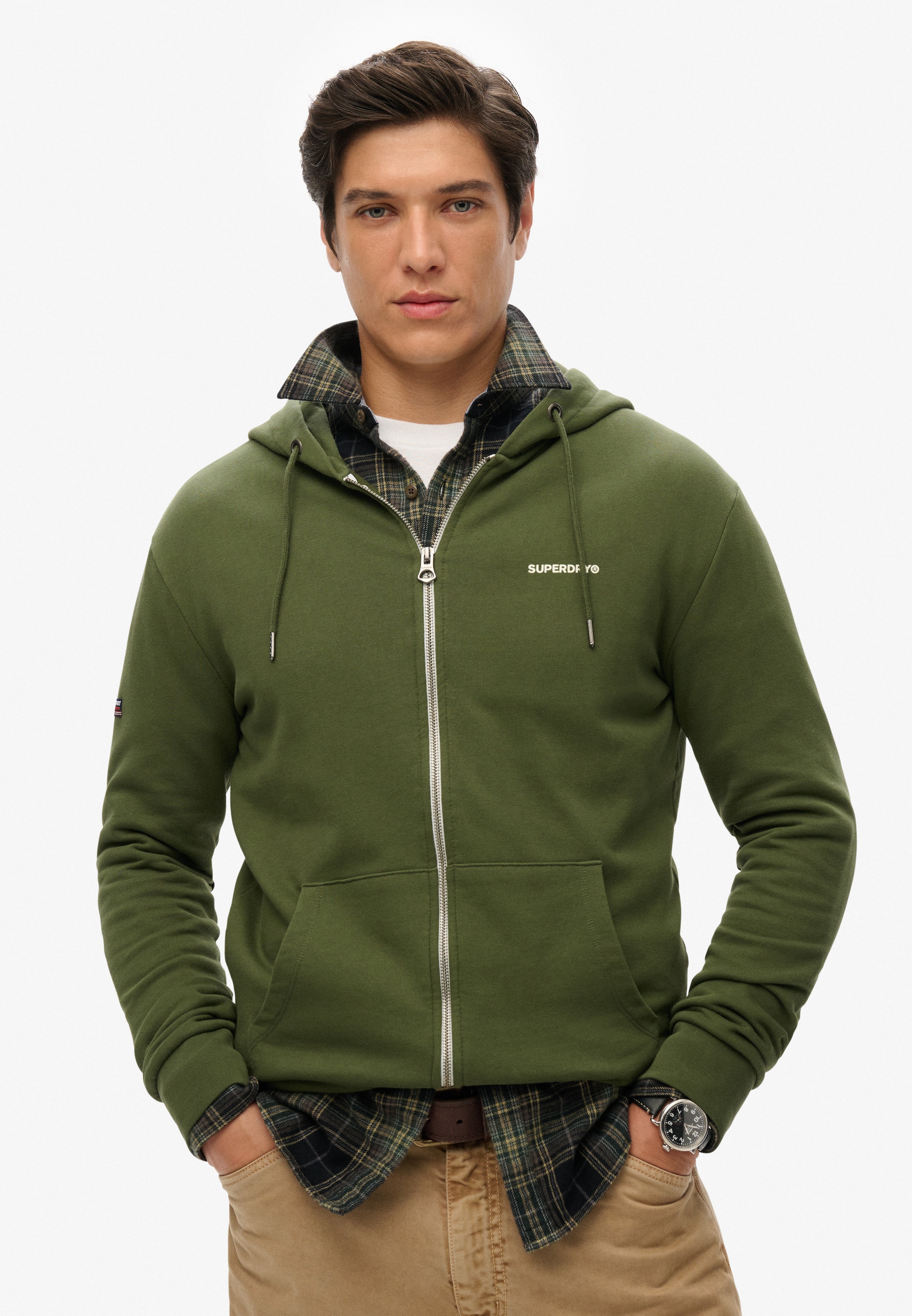 Superdry Kapuzensweatjacke »PLAIN ZIP HOOD«