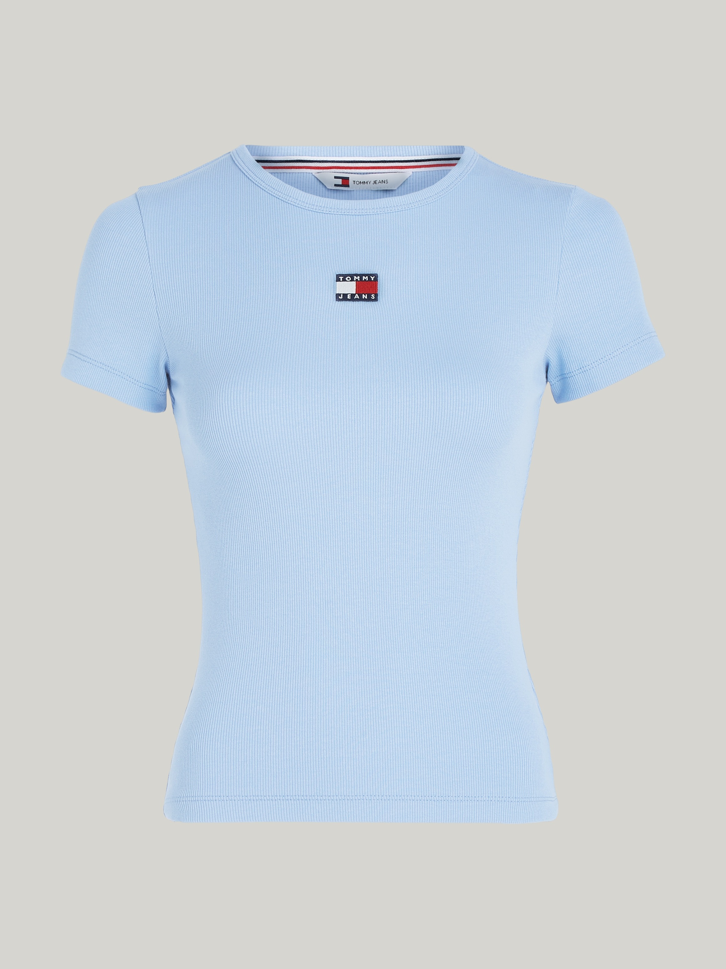 Tommy Jeans T-Shirt »TJW SLIM BADGE RIB TEE«, in Rippoptik