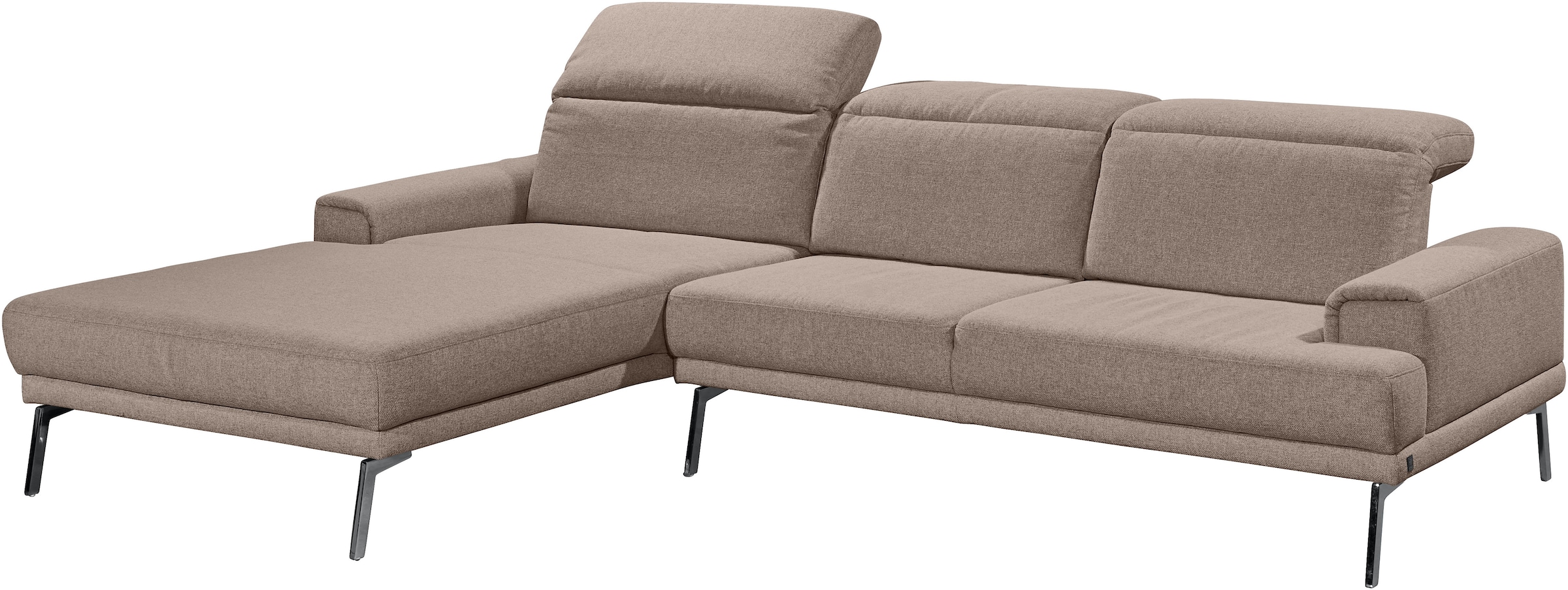 Musterring Ecksofa »MR 4580«, mit Kopf- und Sitztiefenverstellung, Metallfuß chrom, 288 x 193/220cm