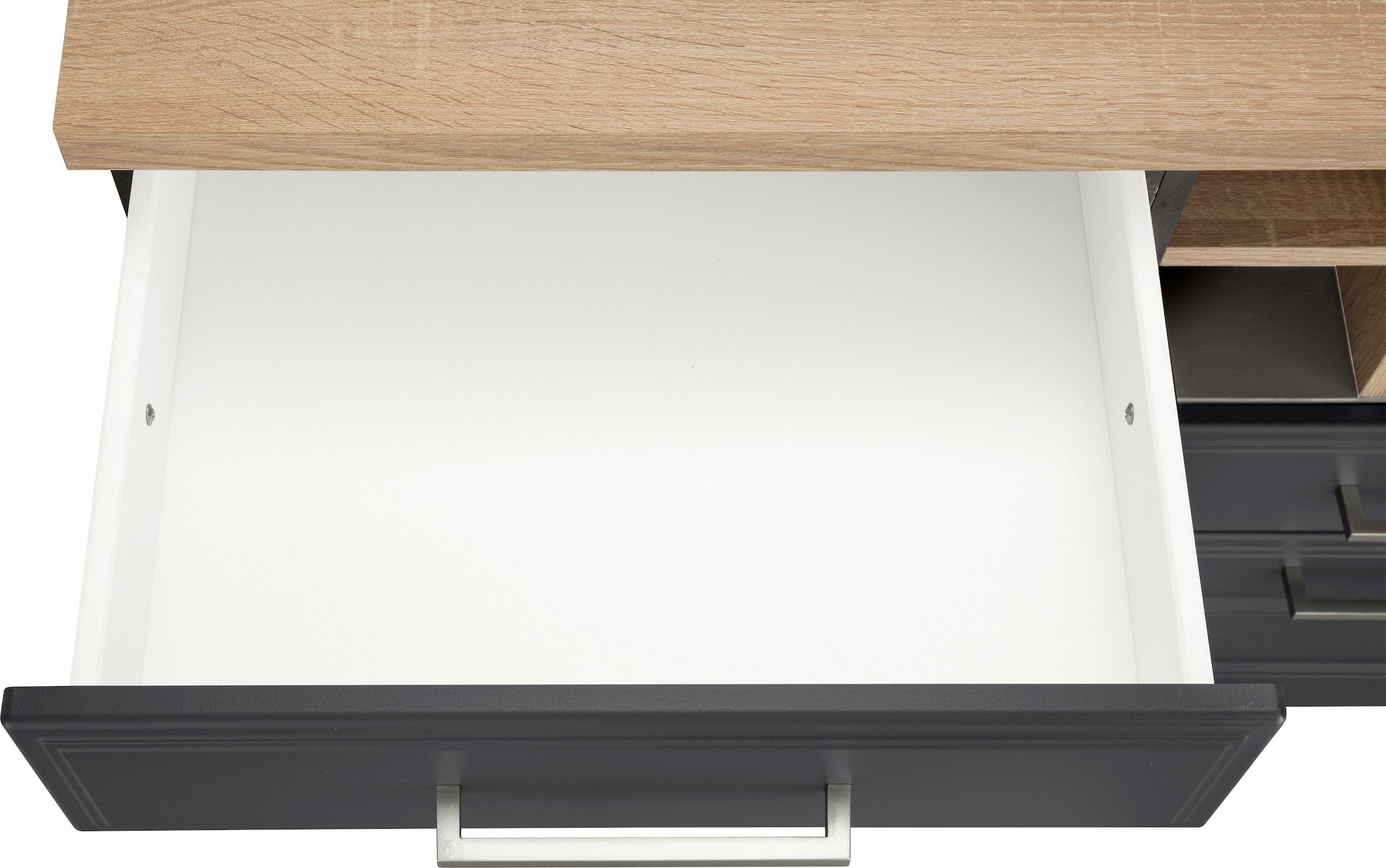 KOCHSTATION Küchenzeile »KS-Stockholm«, Breite 280 cm, mit hochwertigen MDF Fronten im Landhaus-Stil