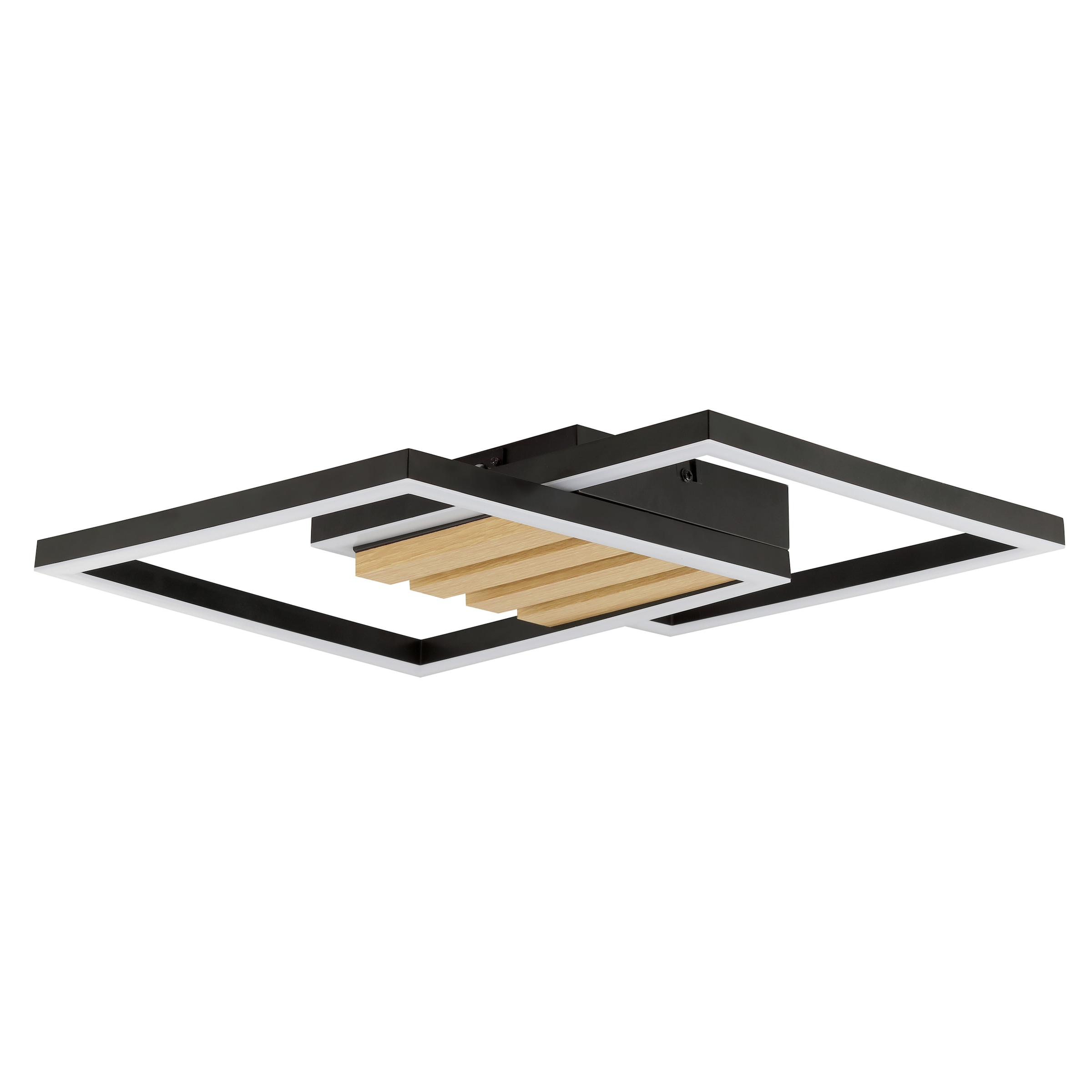 Brilliant LED Deckenleuchte »Kaleo« LED-Modul 1 Stk. Warmweiß 37,5 x 37,5 cm, 3400 lm, 3000K, schwarz, Holzdekor