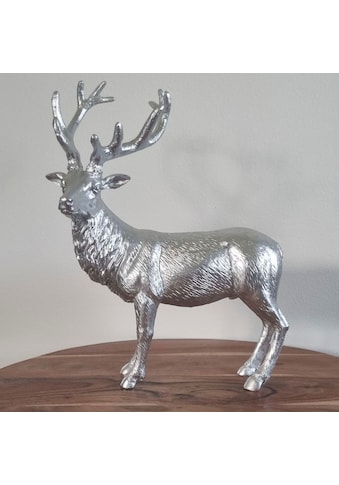 Tierfigur »Hirsch Figur - stehend silber (H) 30cm«