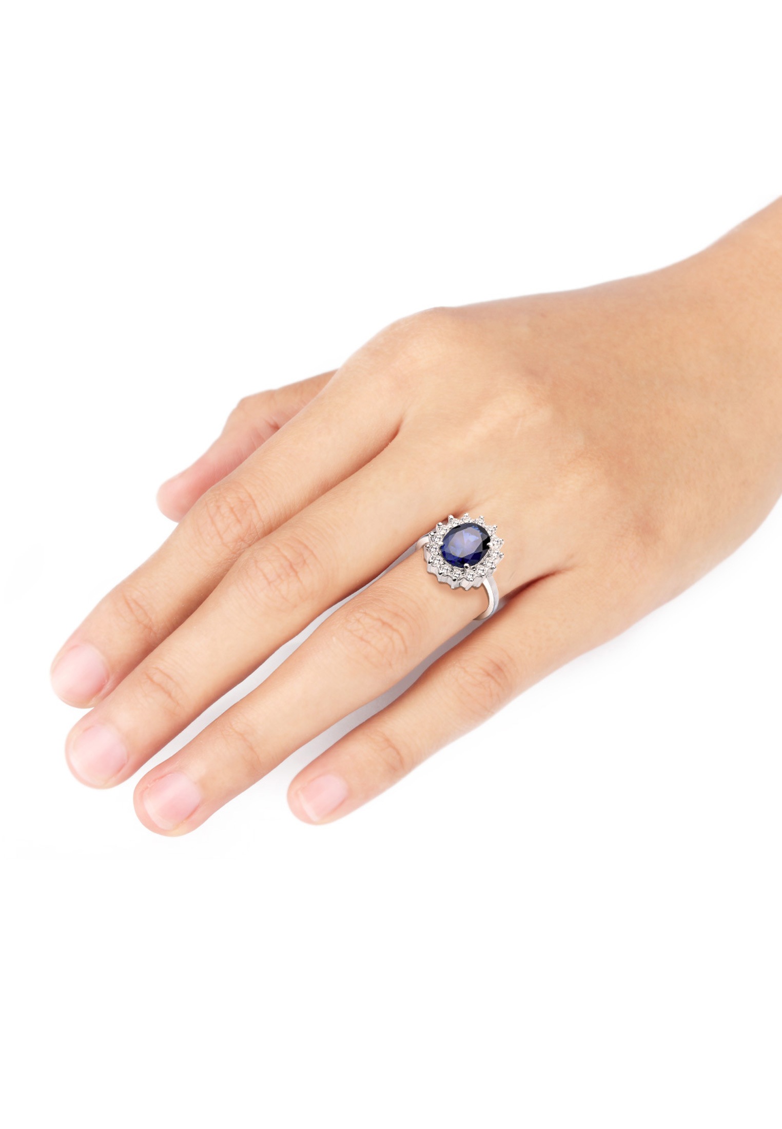 Elli Ohrring und Ketten Set »Schmuckset Zirkonia Synthetischer Saphir Blau 925 Sterling Silber«