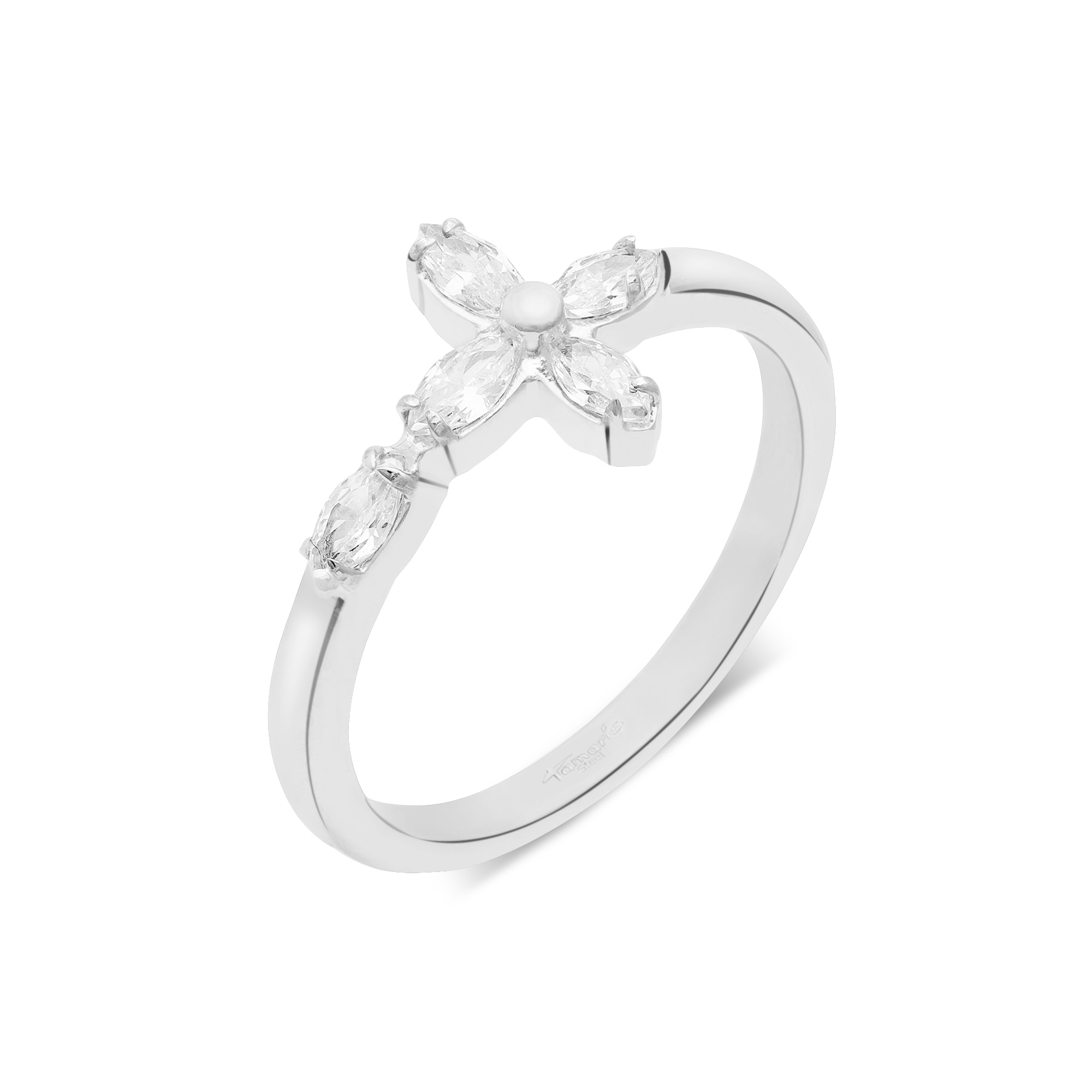 Tamaris Fingerring »Cross, Kreuz-Design« mit Zirkonia (synth.)