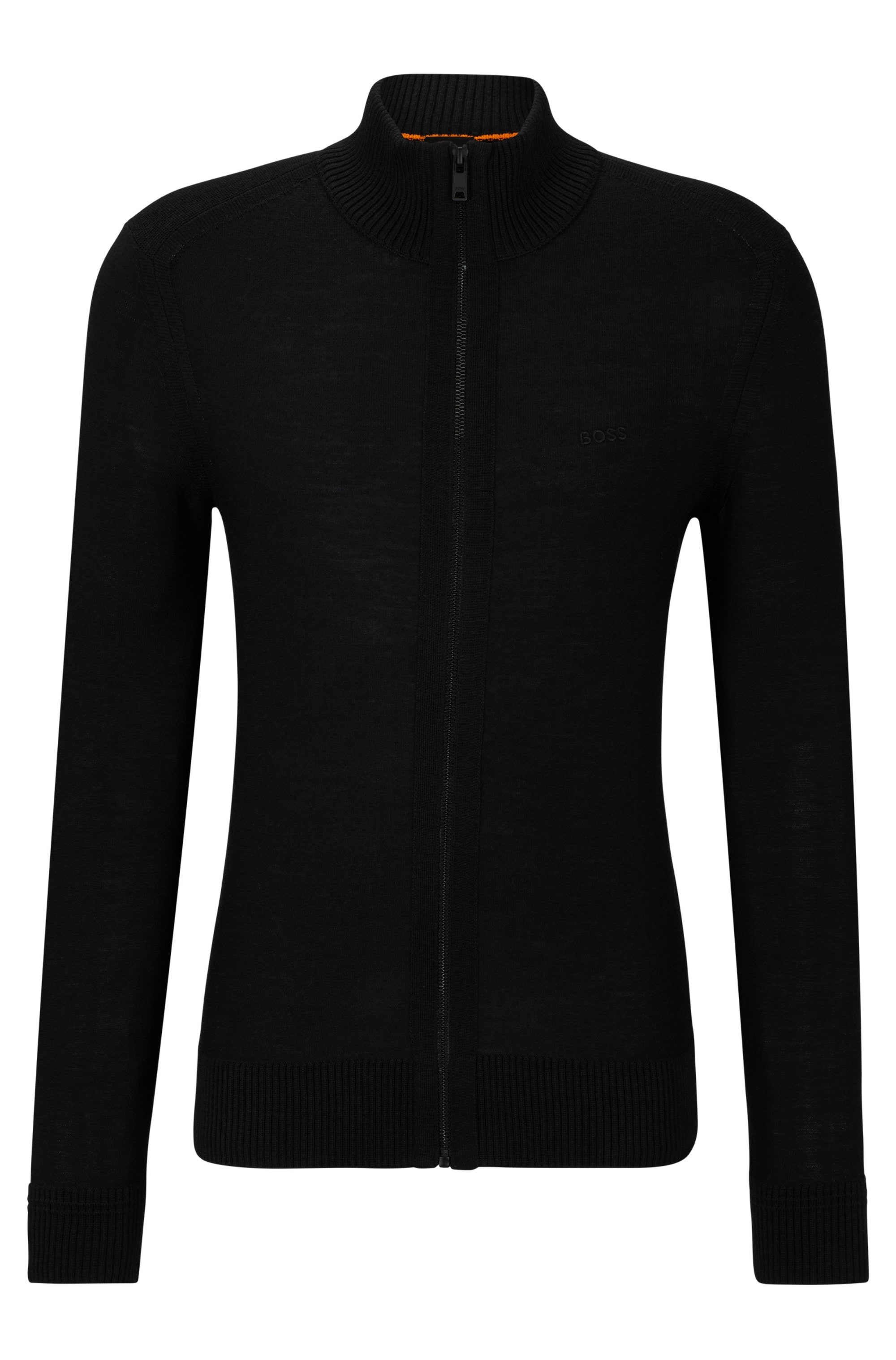 BOSS ORANGE Strickjacke »Avac« mit Logostickerei auf der Brust