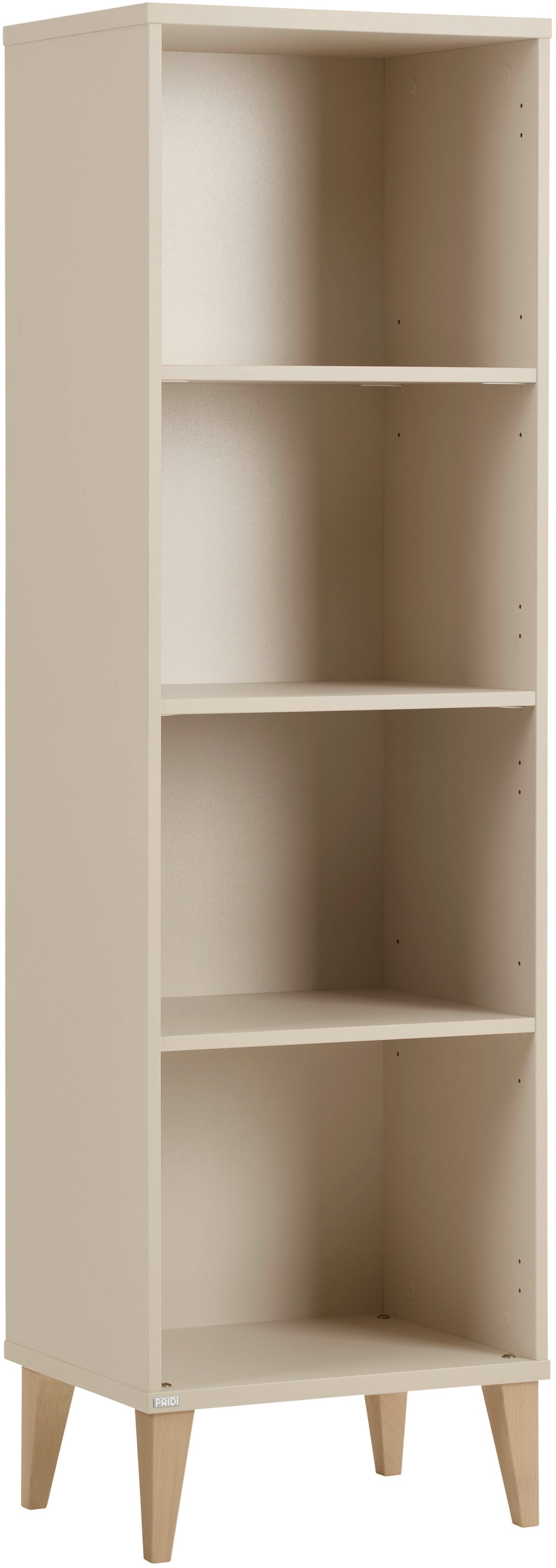PAIDI Standregal "JONTE in Beige mit offenen Fächern, verschiedene Größen" B/H/T ca. 48-95/164/40cm, Cashmere-Beige, modernes & langlebiges Regal mit Massivholz-Füßen, Highboard