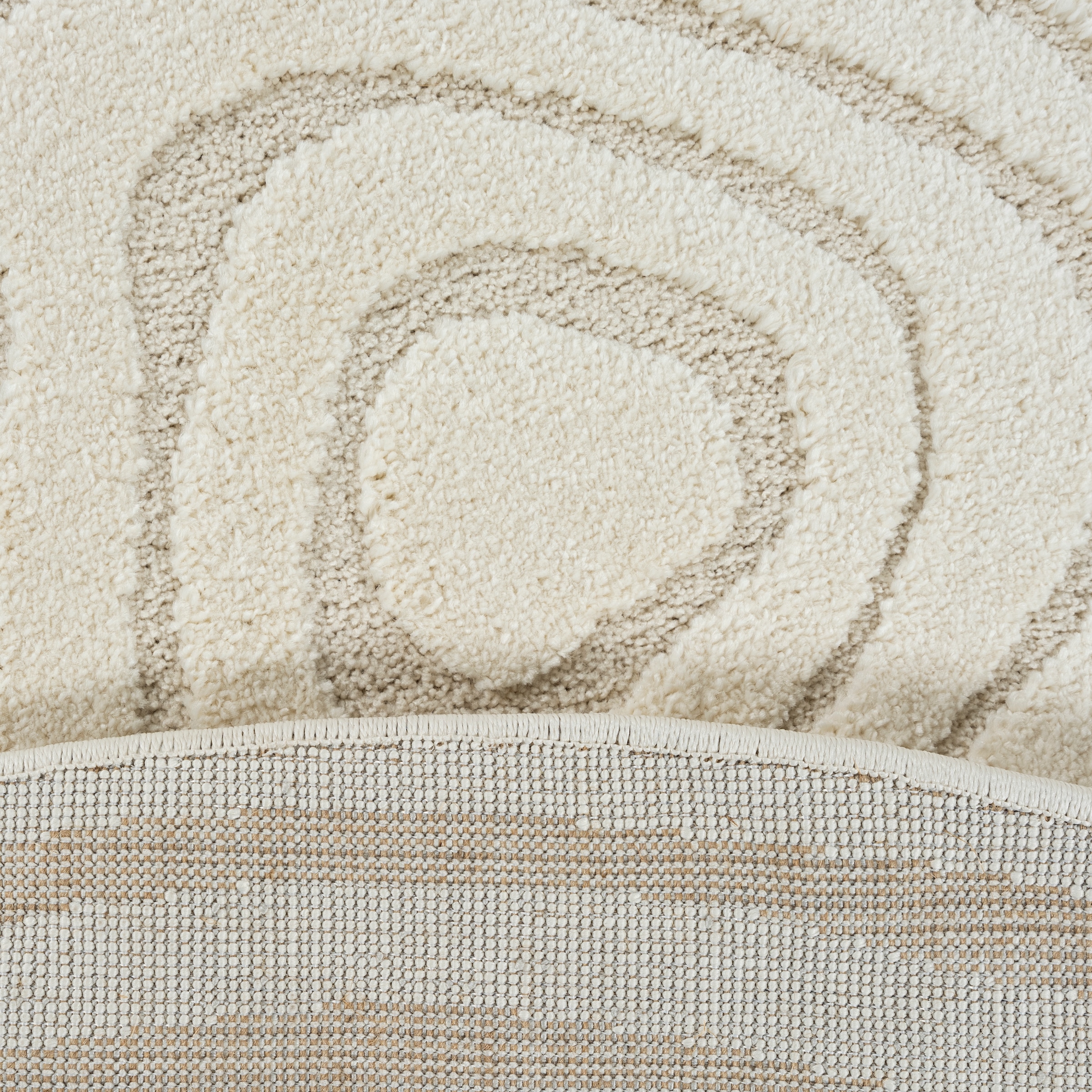 merinos Teppich »Elio« rund 16 mm Höhe moderner Kurzflor Teppich mit Hoch-Tief-Effekt, 3D Effekt