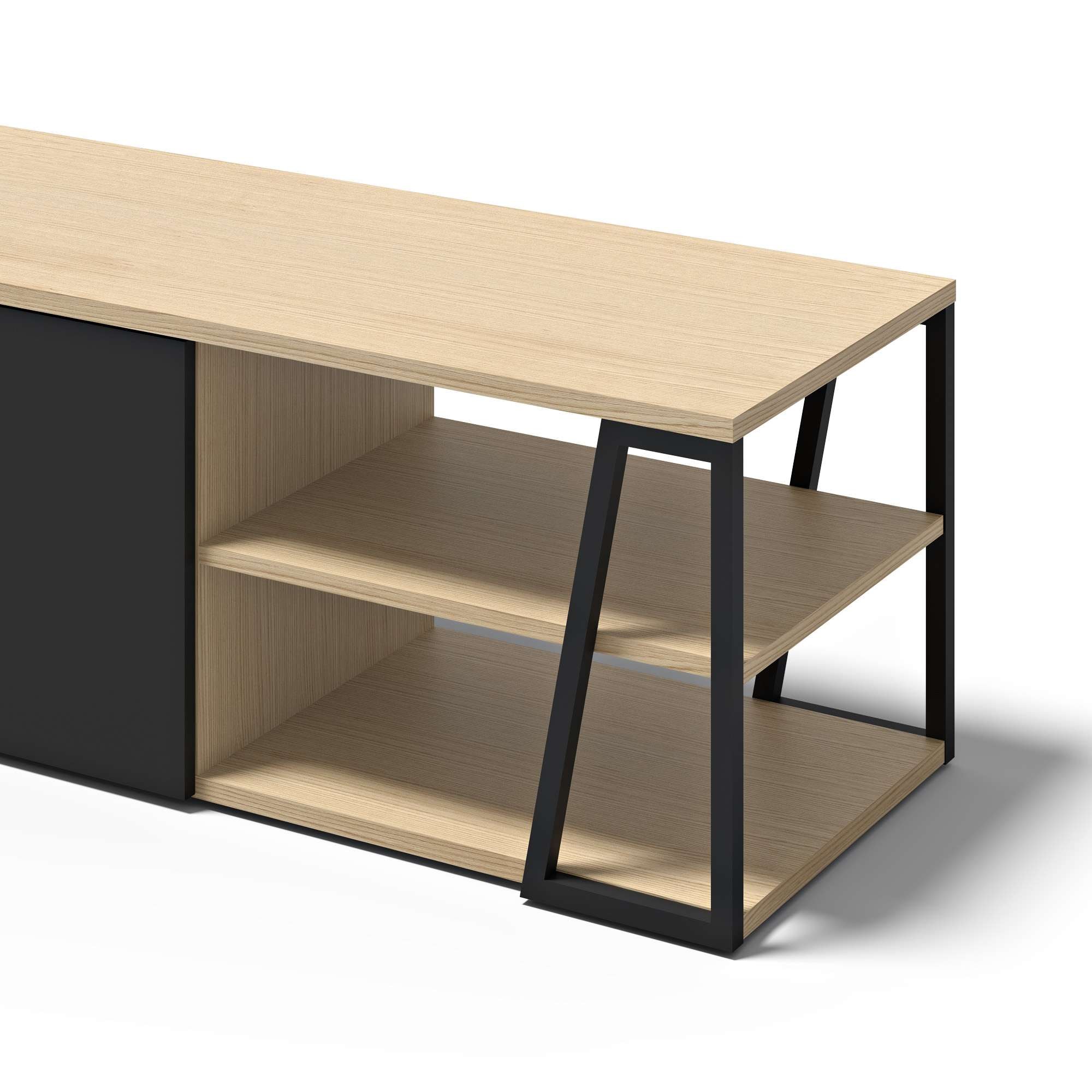 TemaHome TV-Bank »Albi TV Tisch, Lowboard, TV-Schrank, TV-Board,«, Großzügiger Stauraum mit Türen und offenen Fächern