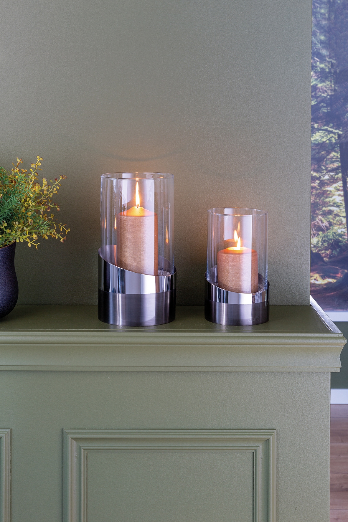 Fink Windlicht »VITO«, (1 St.), aus Edelstahl und Glas in eleganter Optik