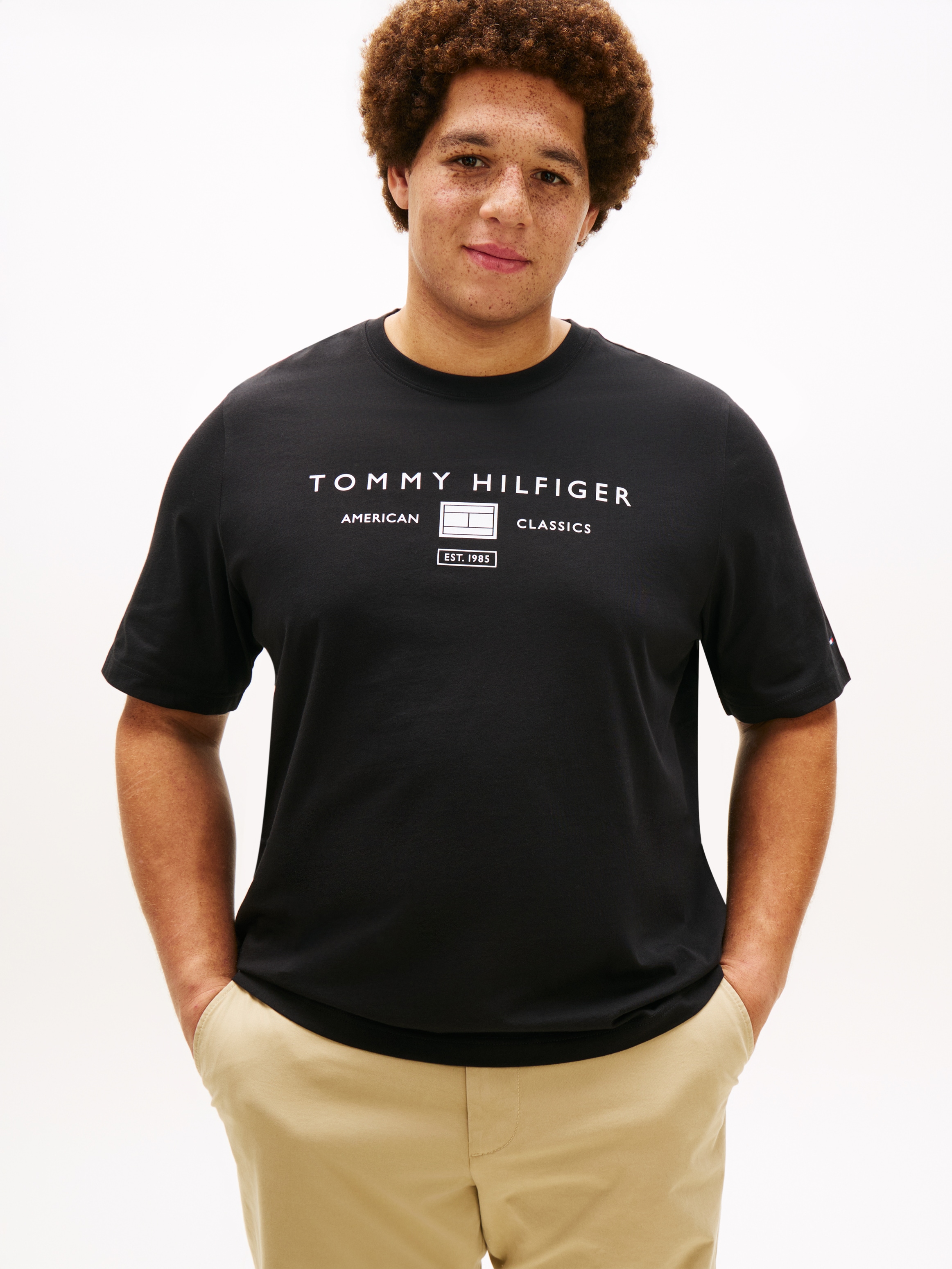 Tommy Hilfiger Big & Tall T-Shirt »BT-BRAND LOVE MONO STACK« Große Größen, aus Jersey mit Logo, normale Passform