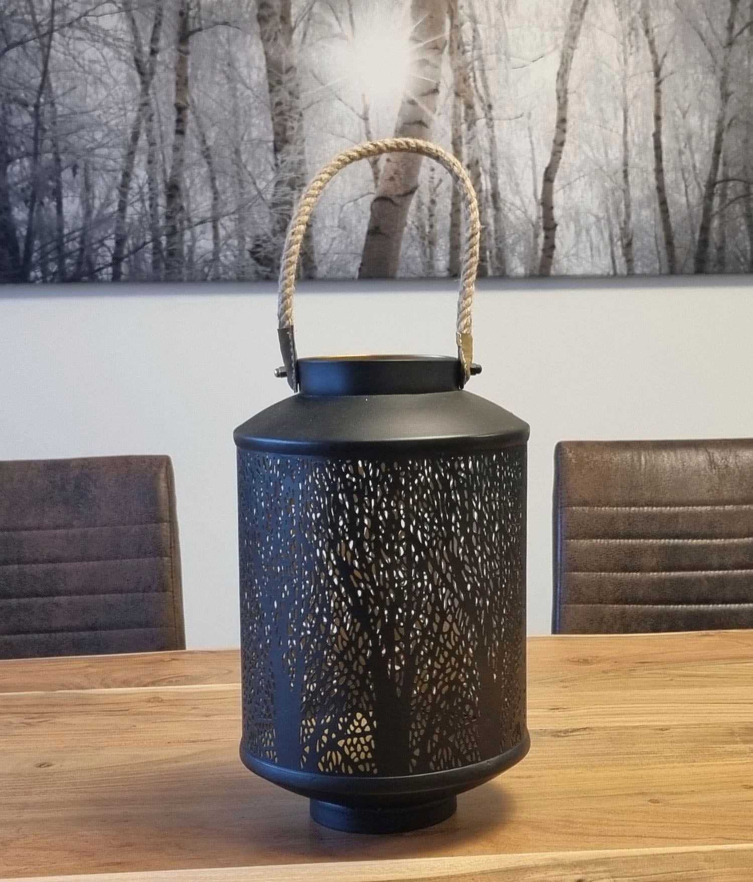 Ambiente Haus Kerzenlaterne »Laterne Walddesign, Tau Griff - (H) 50cm«