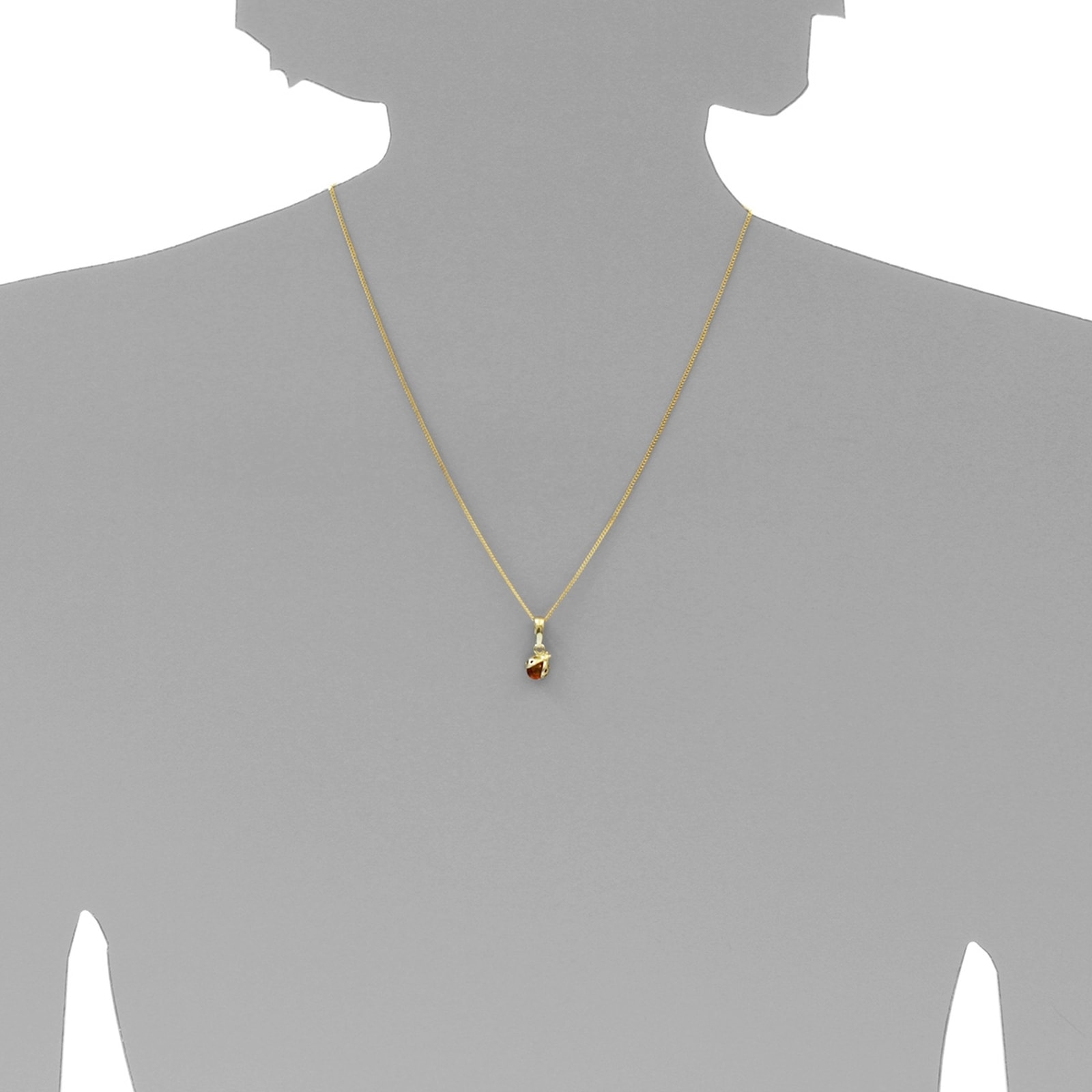 OSTSEE-SCHMUCK Kettenanhänger »- kleiner Marienkäfer - Gold 333/000 - Bernstein«