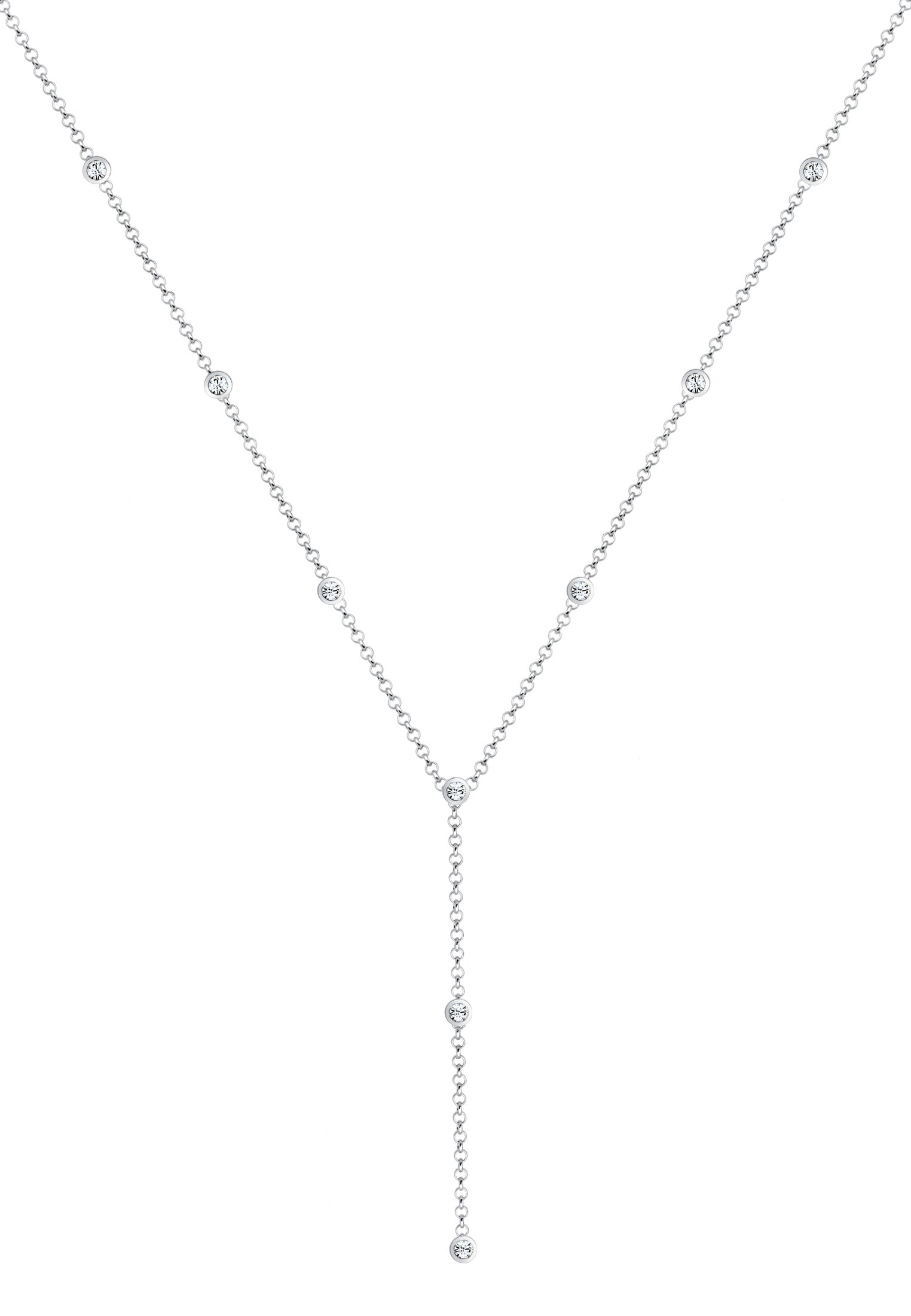 Elli Y-Kette »Halskette Y-Kette 925 Silber, mit Kristallen von Swarovski®«
