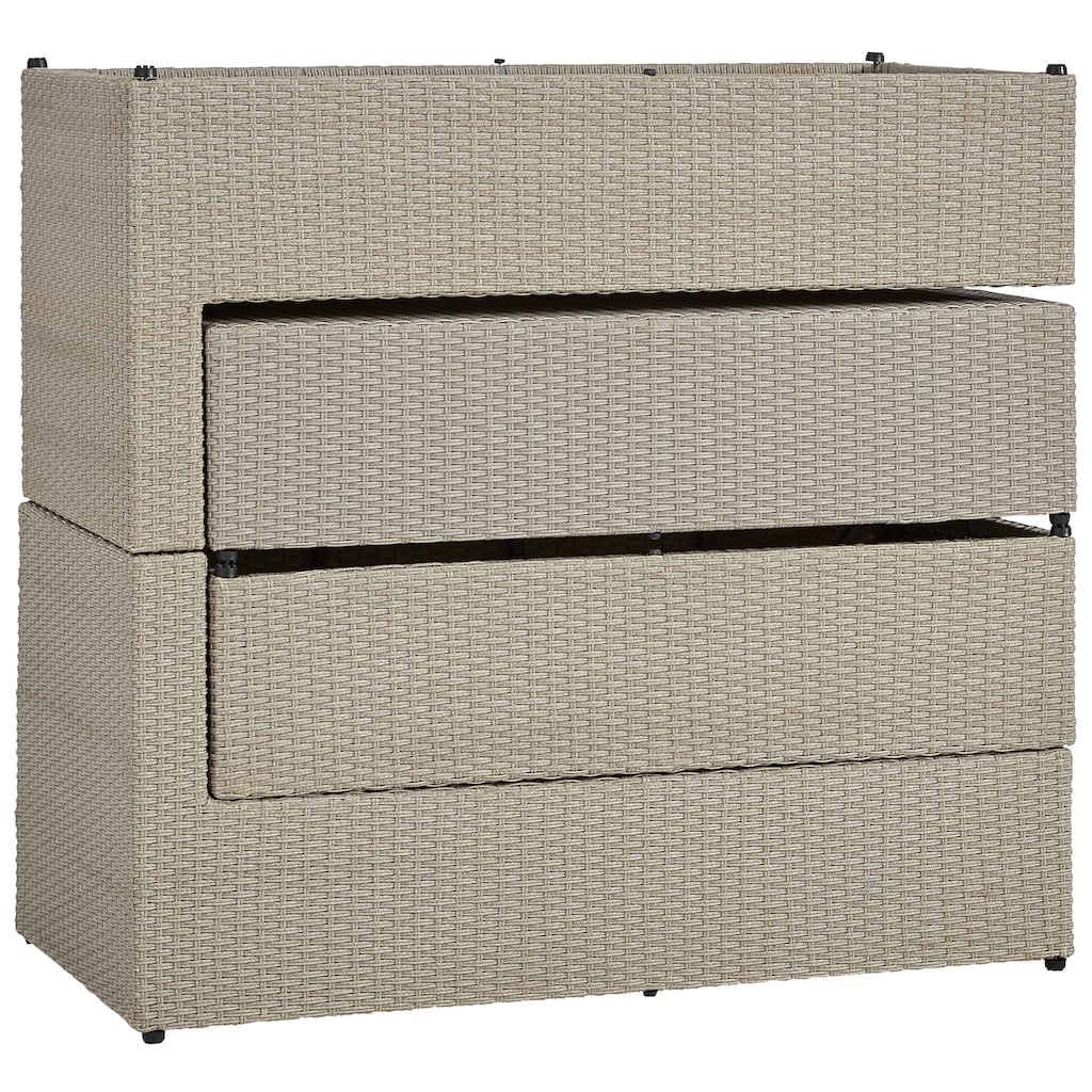 KONIFERA Gartenlounge-Set »Kos«, (Set, 5 tlg., 1xBank, 2x Hocker, 1x Tisch, Alu/Polyrattan), inkl. Auflagen